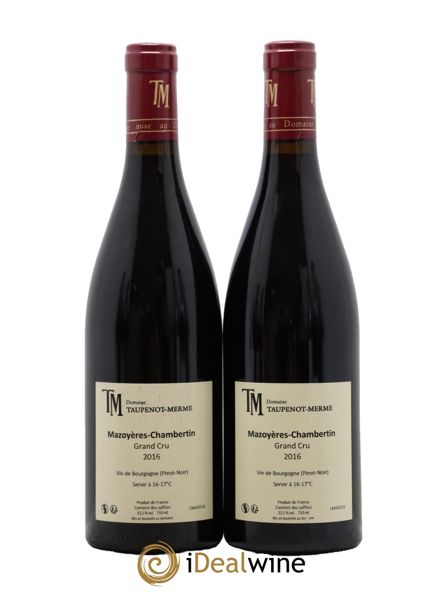 Mazoyères-Chambertin Grand Cru Taupenot-Merme 2016 - Lot of 2 bottles - 1