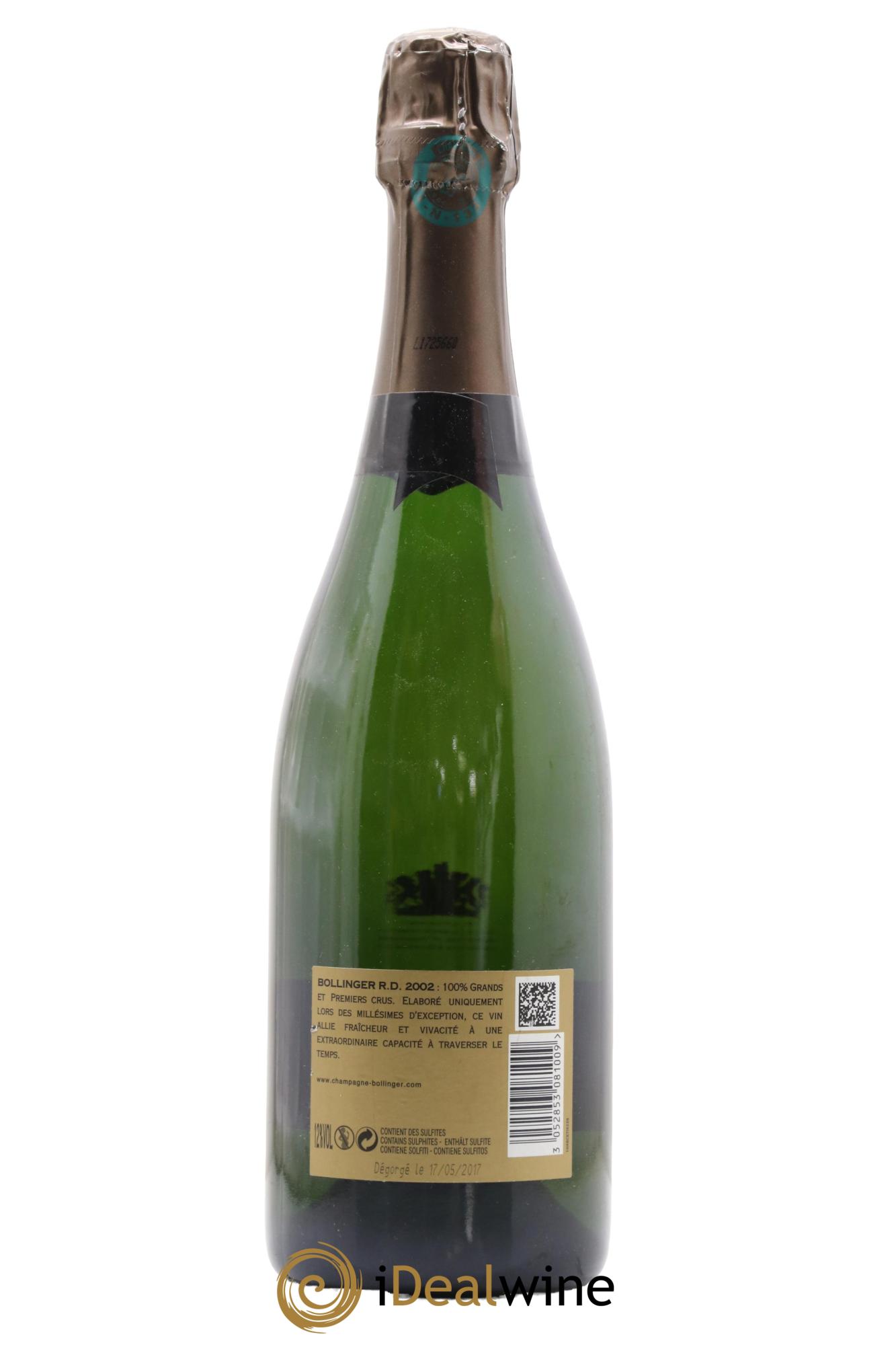 R.D. Extra Brut Bollinger 2002 - Lotto di 1 bottiglia - 1