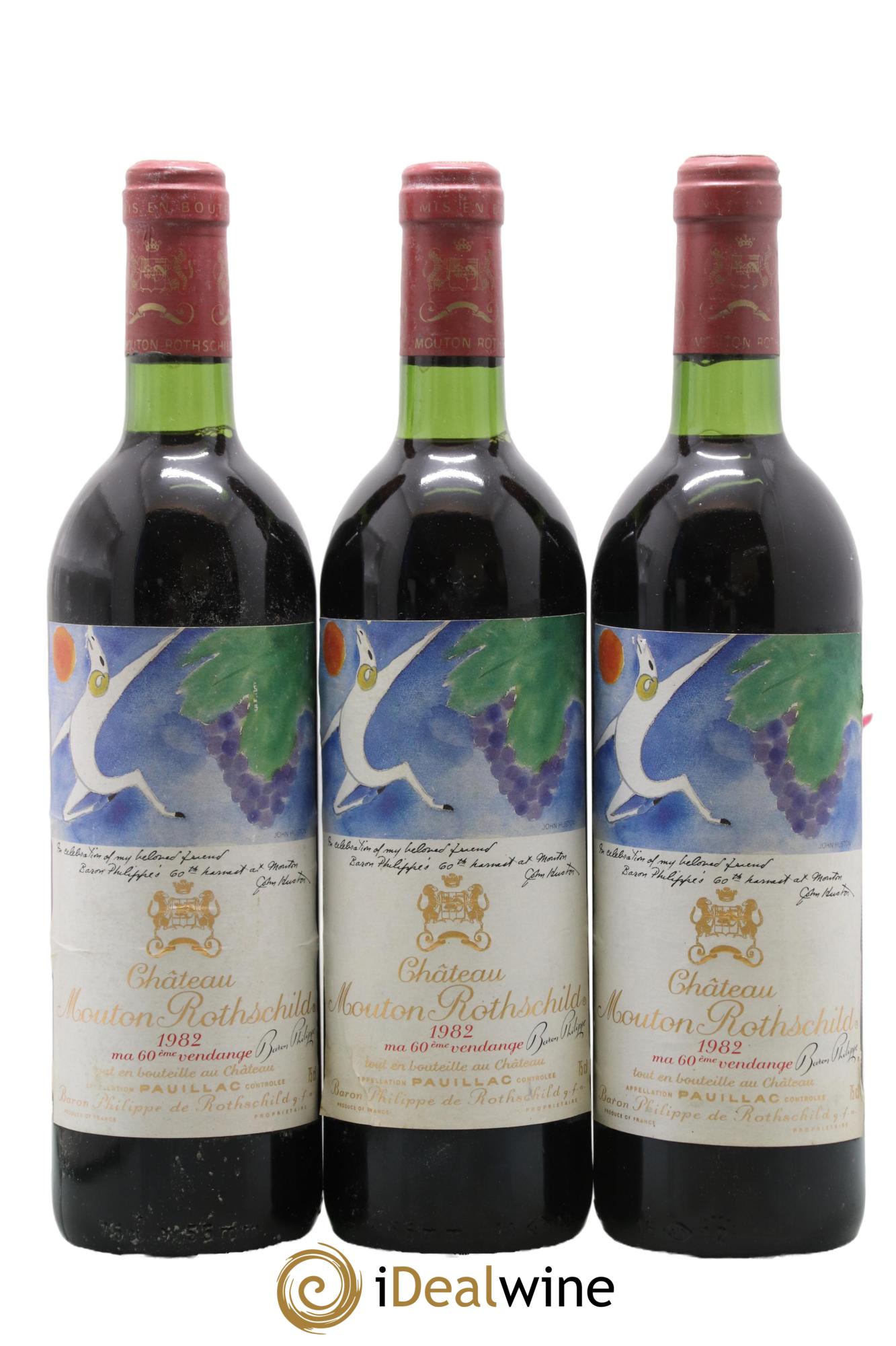 Château Mouton Rothschild 1er Grand Cru Classé 1982 - Posten von 3 Flaschen - 0