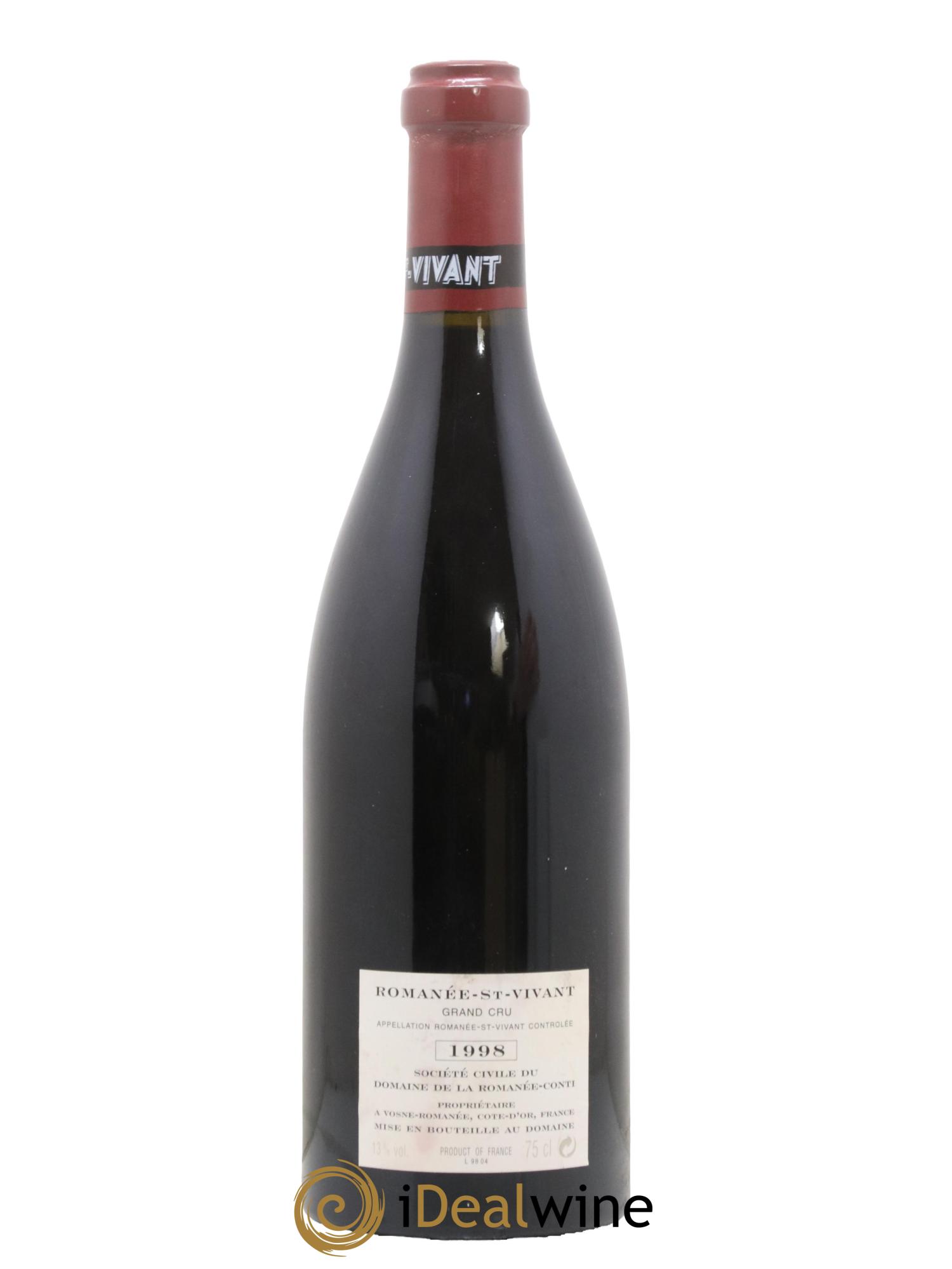 Romanée-Saint-Vivant Grand Cru Domaine de la Romanée-Conti 1998 - Posten von 1 Flasche - 1