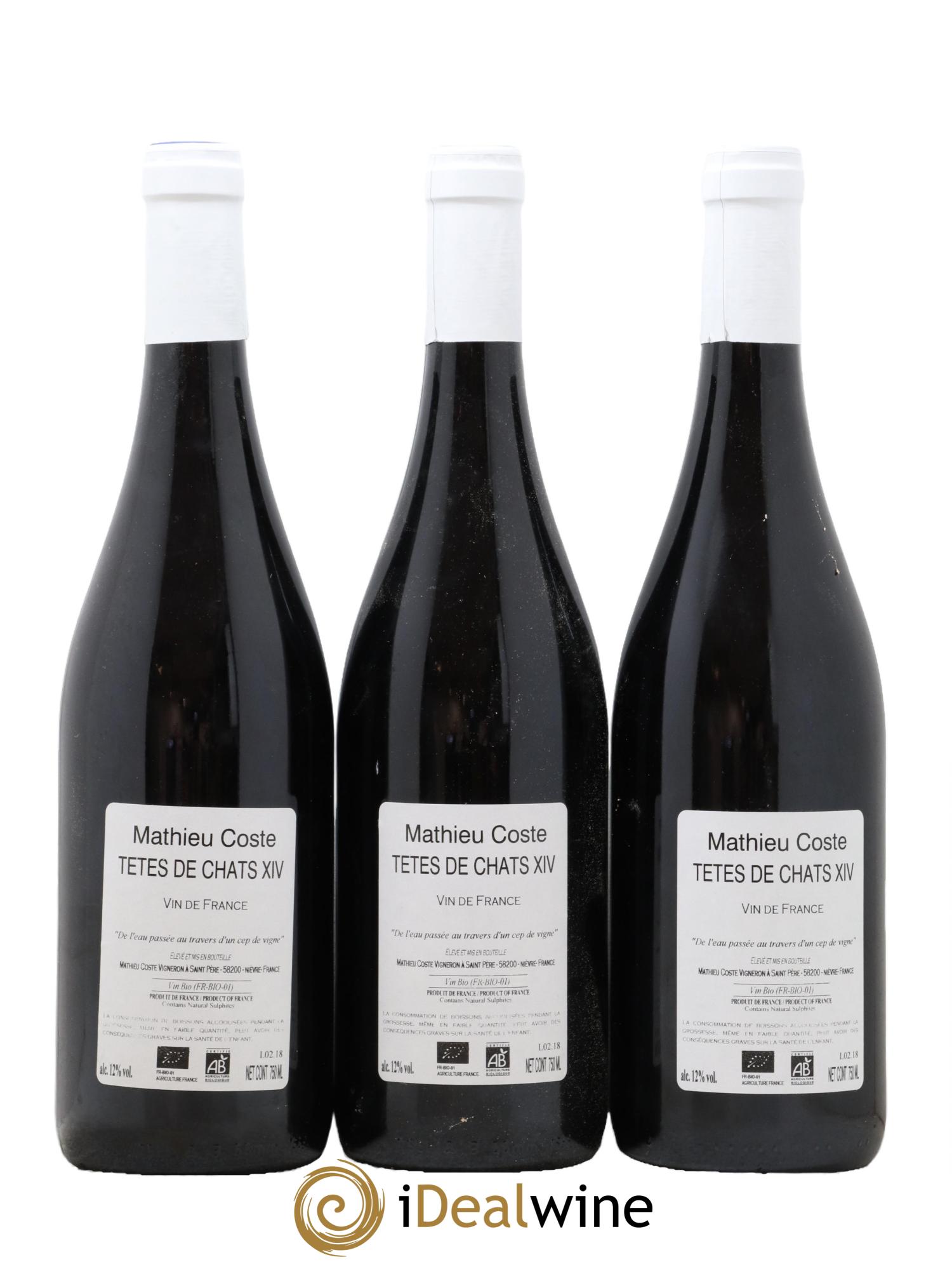 Vin de France Tetes De Chats Mathieu Coste 2014 - Lot de 3 bouteilles - 1