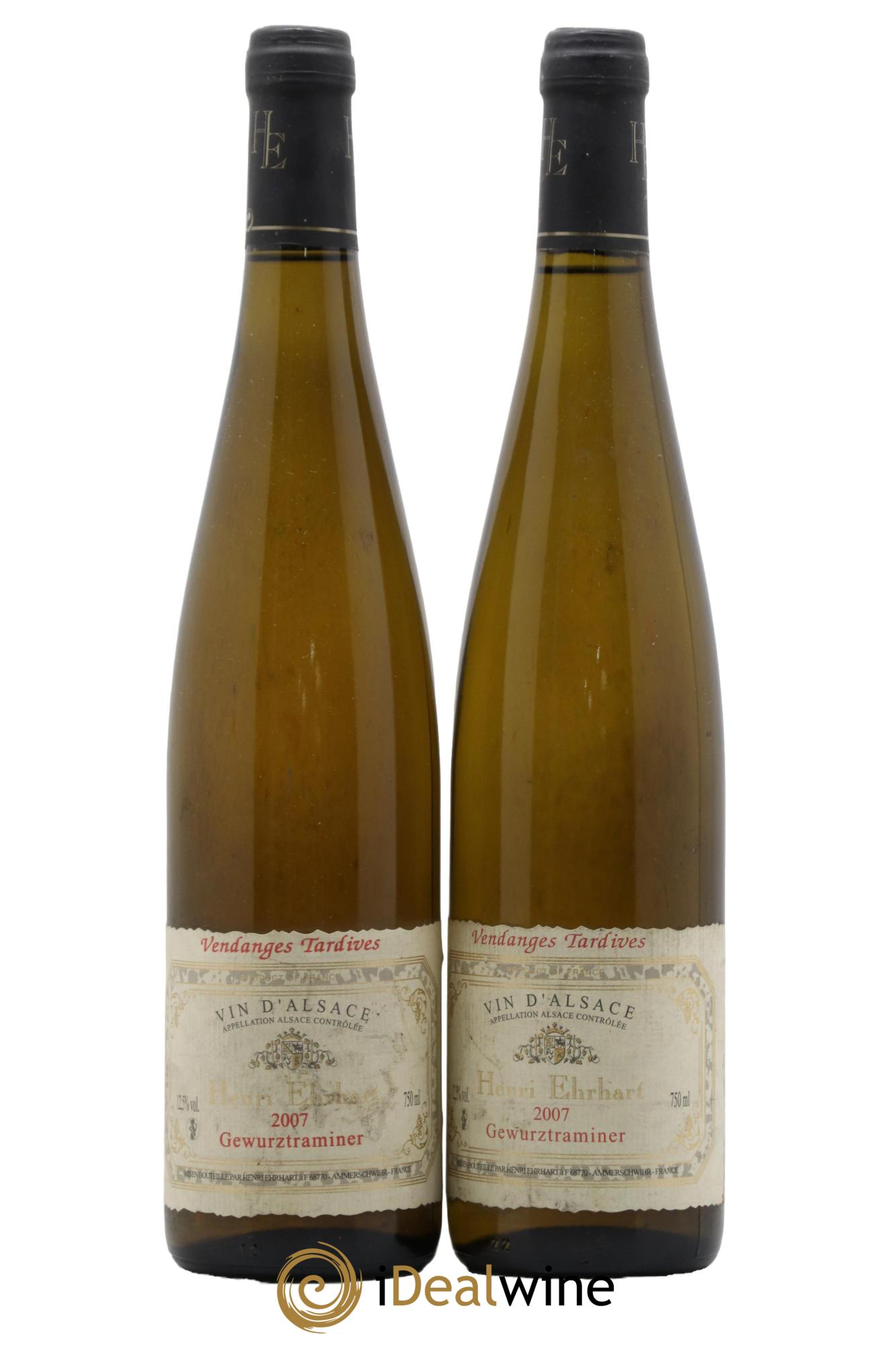 Alsace Gewurztraminer Vendanges Tardives Henri Ehrhart 2007 - Lot de 2 bouteilles - 0