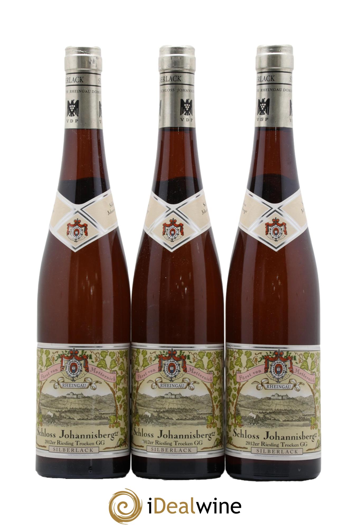 Rheingau Schloss Johannisberg Riesling Silberlack Trocken Grosses Gewächs  2012 - Lotto di 3 bottiglie - 0