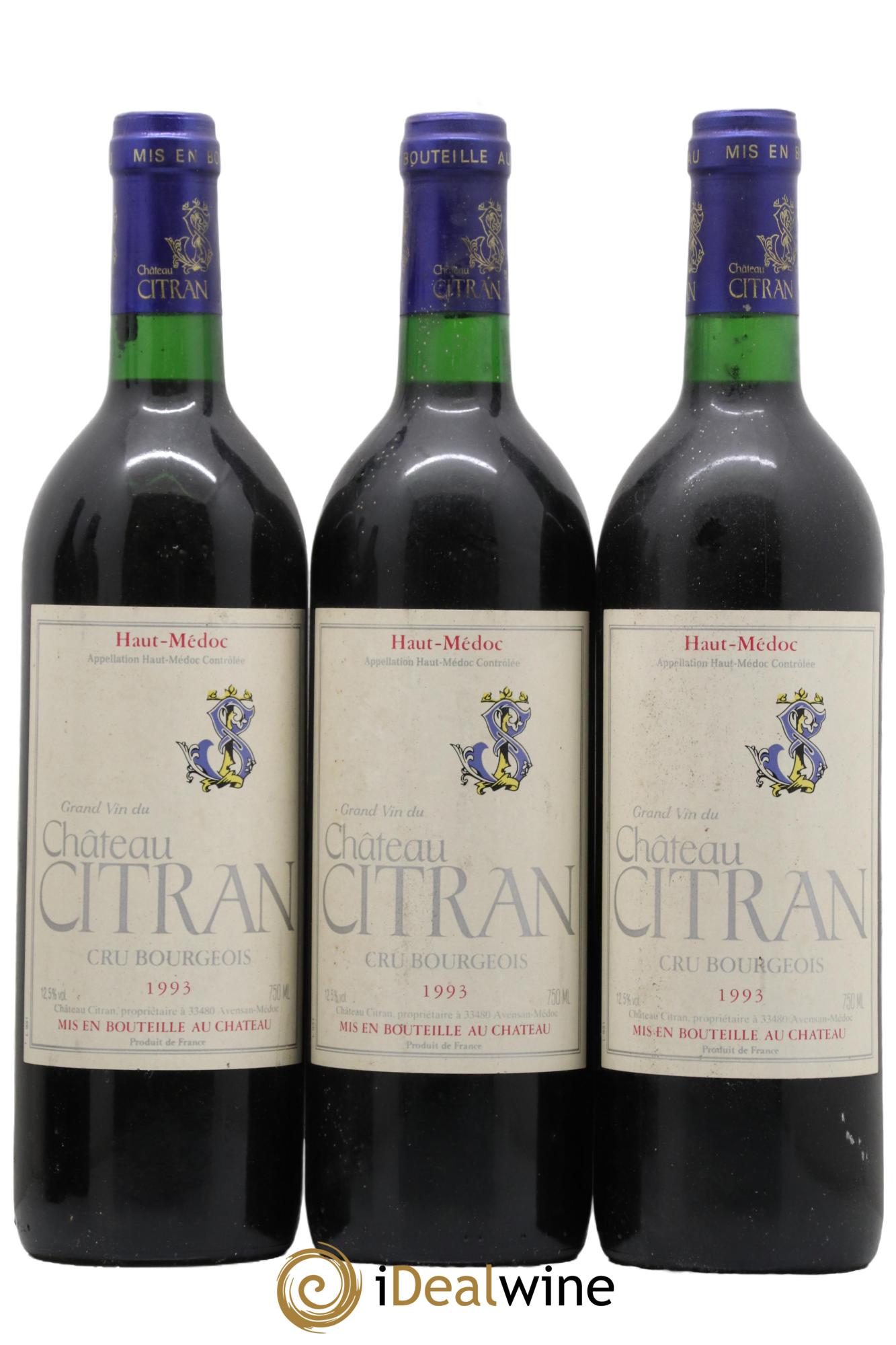 Château Citran Cru Bourgeois 1993 - Posten von 3 Flaschen - 0