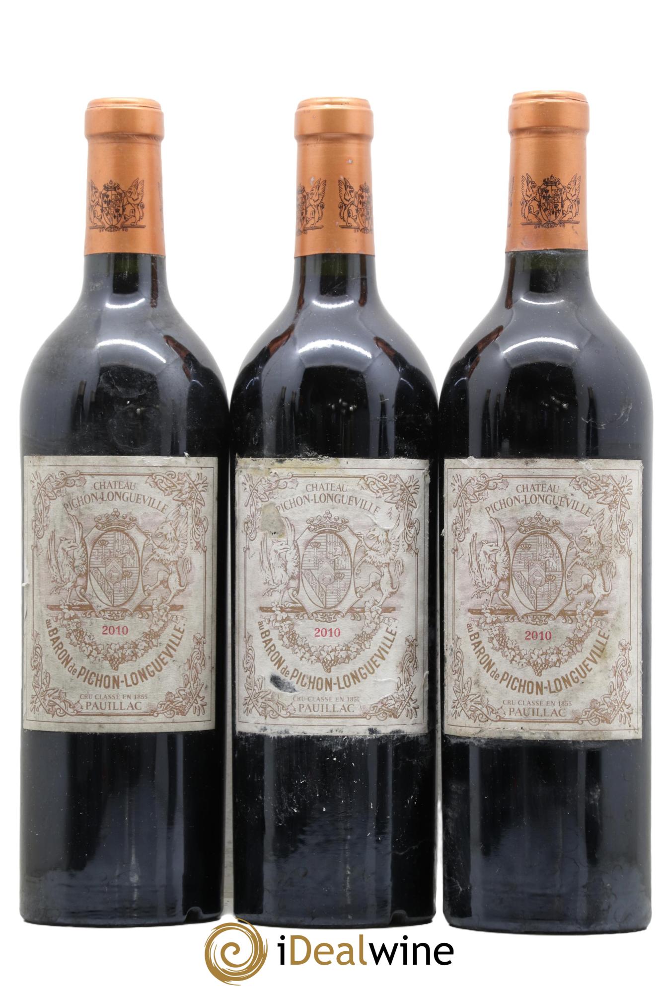 Pichon Longueville Baron 2ème Grand Cru Classé 2010 - Lotto di 3 bottiglie - 0