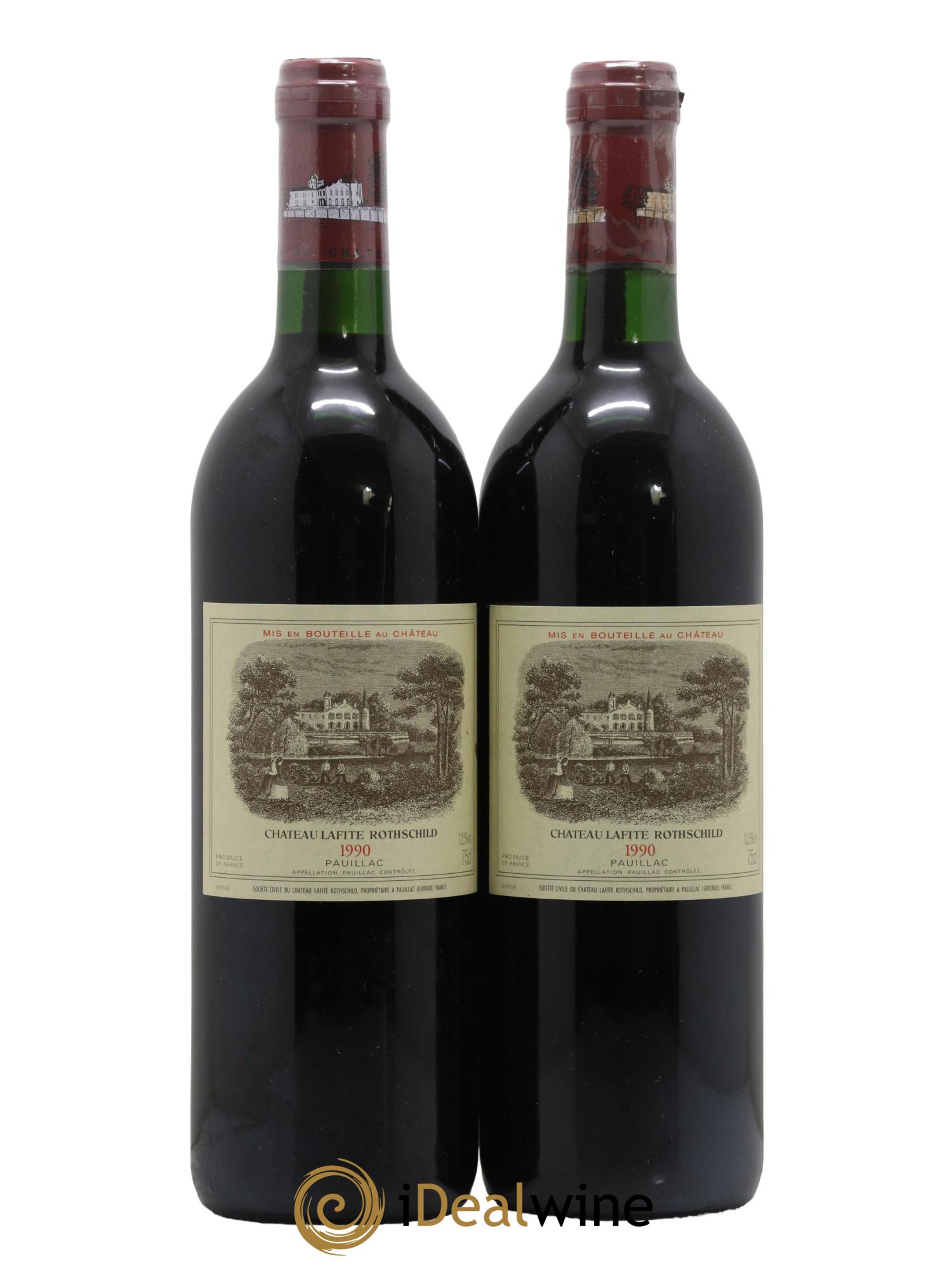 Château Lafite Rothschild 1er Grand Cru Classé 1990 - Lotto di 2 bottiglie - 0