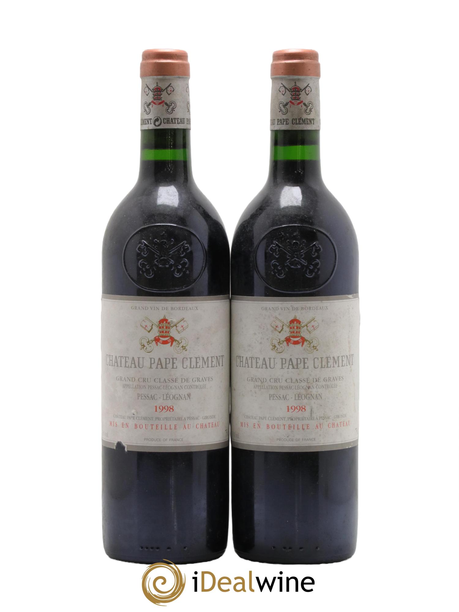 Château Pape Clément Cru Classé de Graves 1998 - Lot de 2 bouteilles - 0