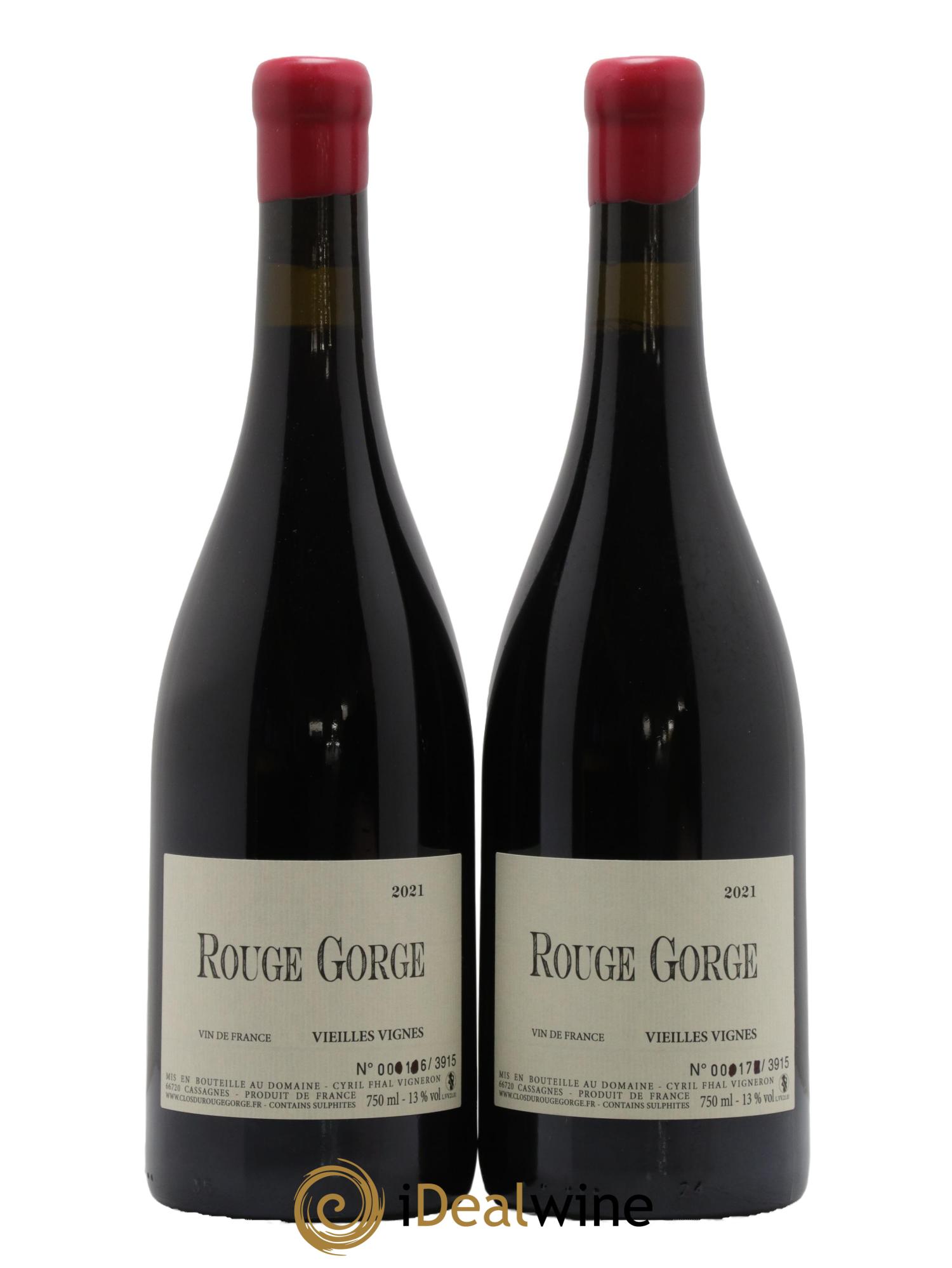 IGP Côtes Catalanes Clos du Rouge Gorge Vieilles Vignes Cyril Fhal 2021 - Lot de 2 bouteilles - 0