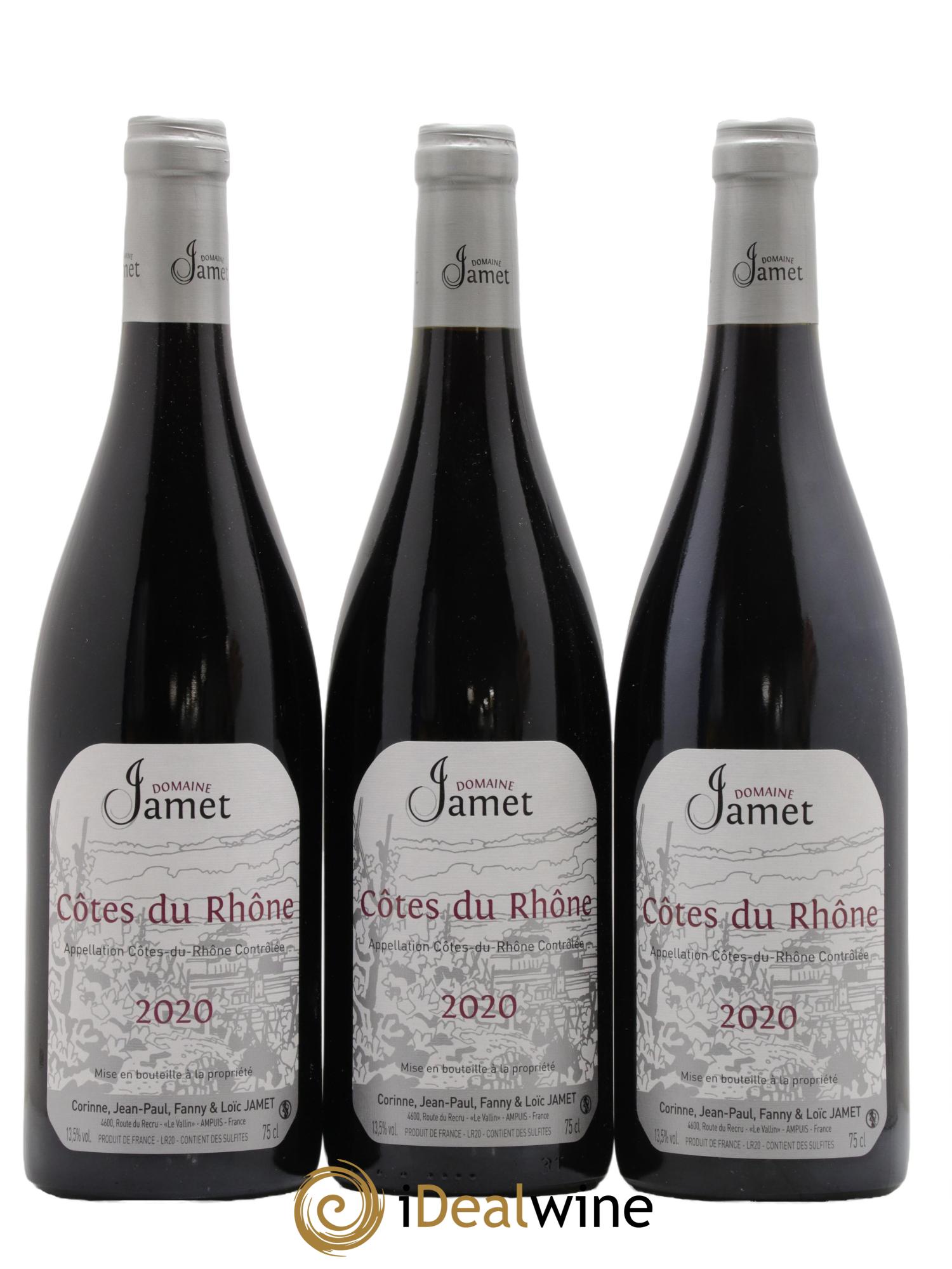 Côtes du Rhône Jamet (Domaine) 2020 - Posten von 3 Flaschen - 0