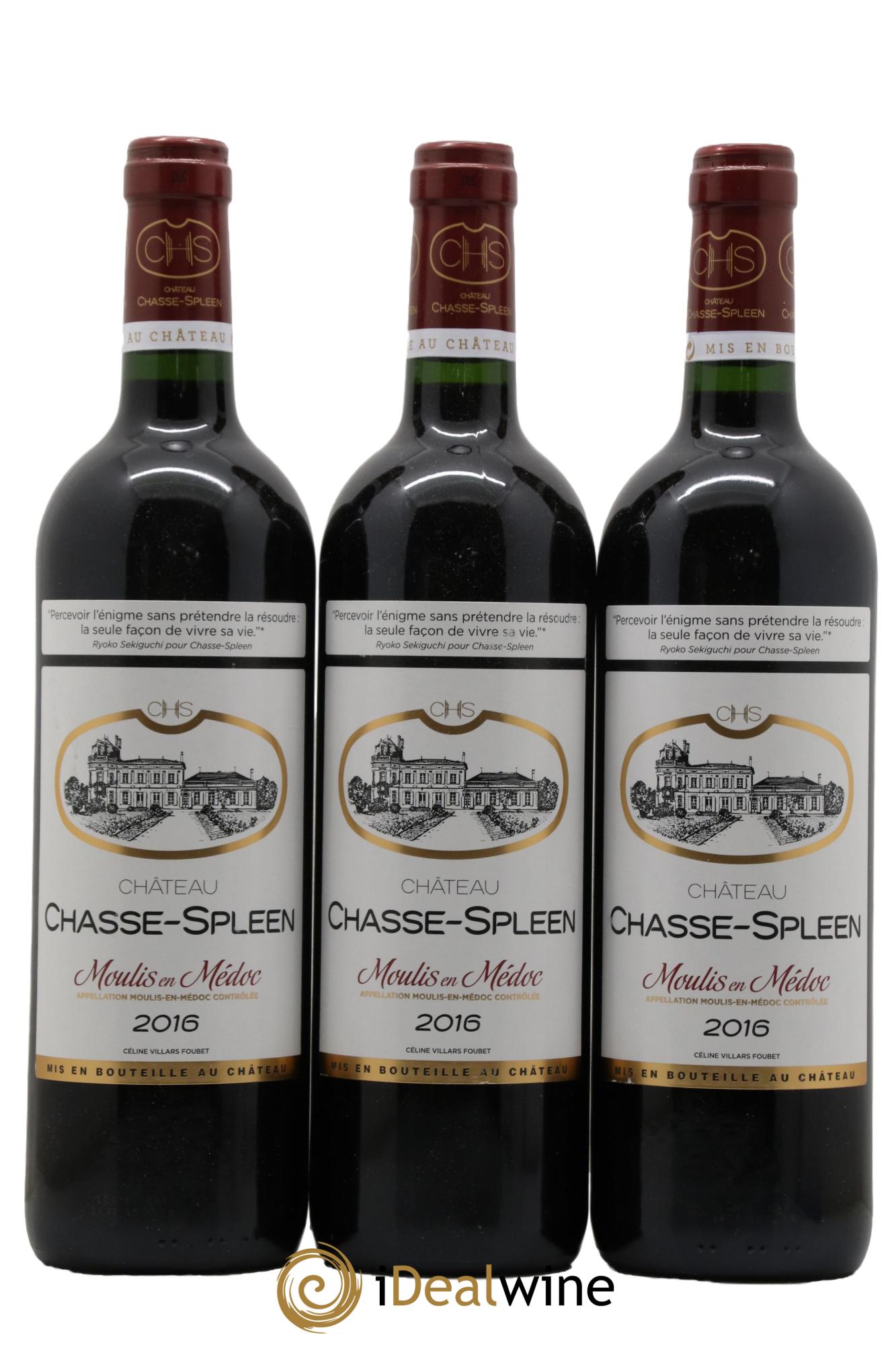 Château Chasse Spleen 2016 - Lot de 3 bouteilles - 0