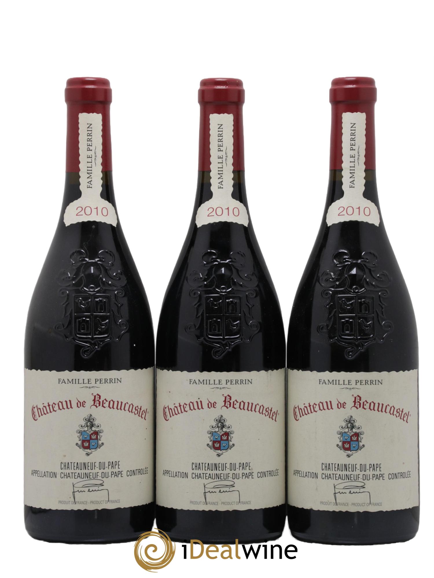 Châteauneuf-du-Pape Château de Beaucastel Famille Perrin 2010 - Lotto di 3 bottiglie - 0