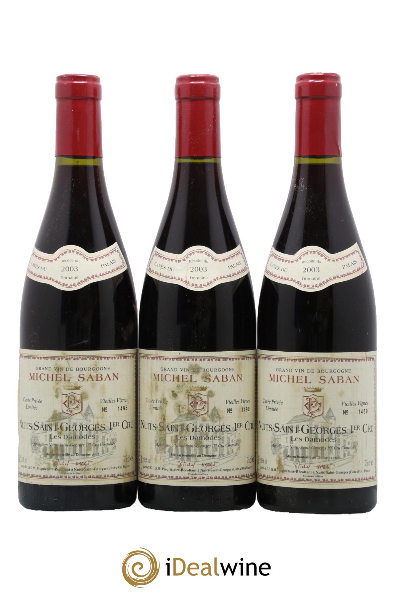 Nuits Saint-Georges 1er Cru Les Damodes Michel Saban 2003 - Lotto di 3 bottiglie - 0