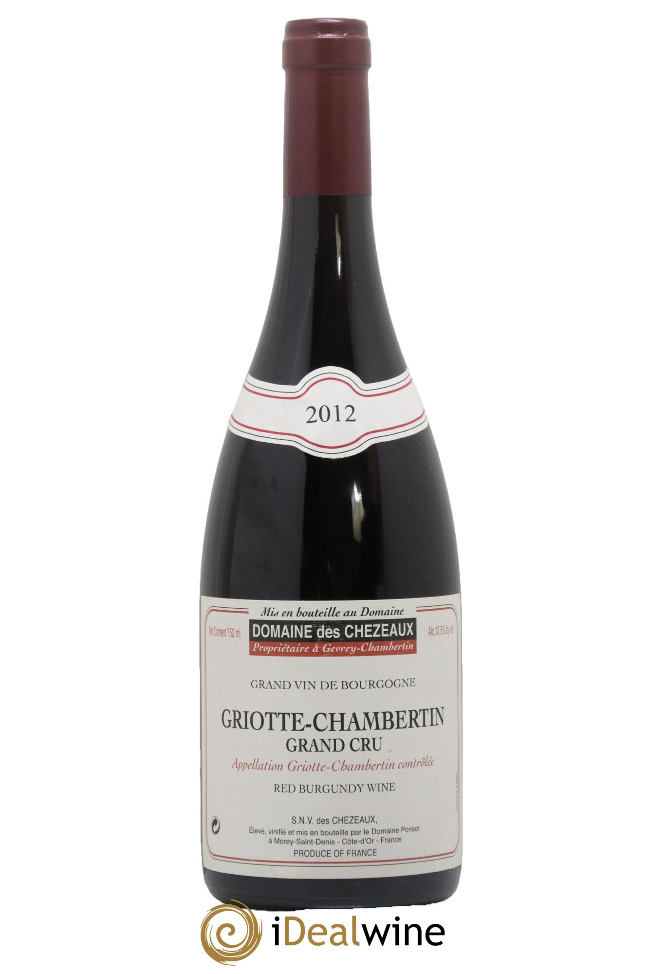 Griotte-Chambertin Grand Cru Des Chezeaux (Domaine) 2012 - Lot of 1 bottle - 0