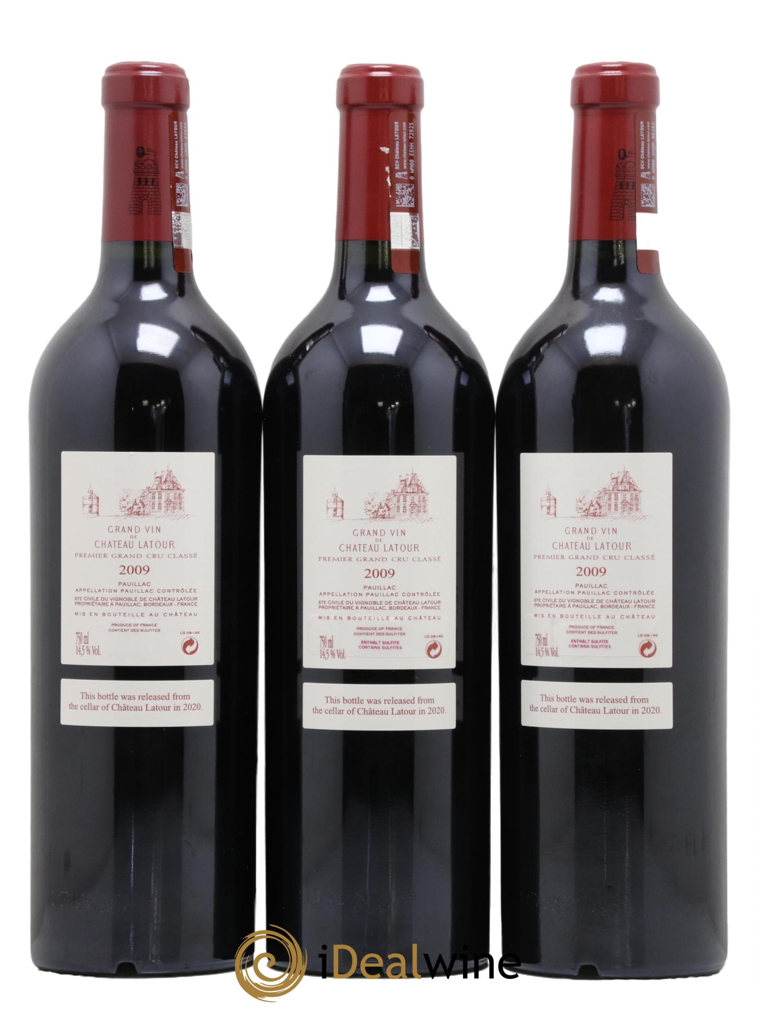 Château Latour 1er Grand Cru Classé 2009 - Lot de 3 bouteilles - 1