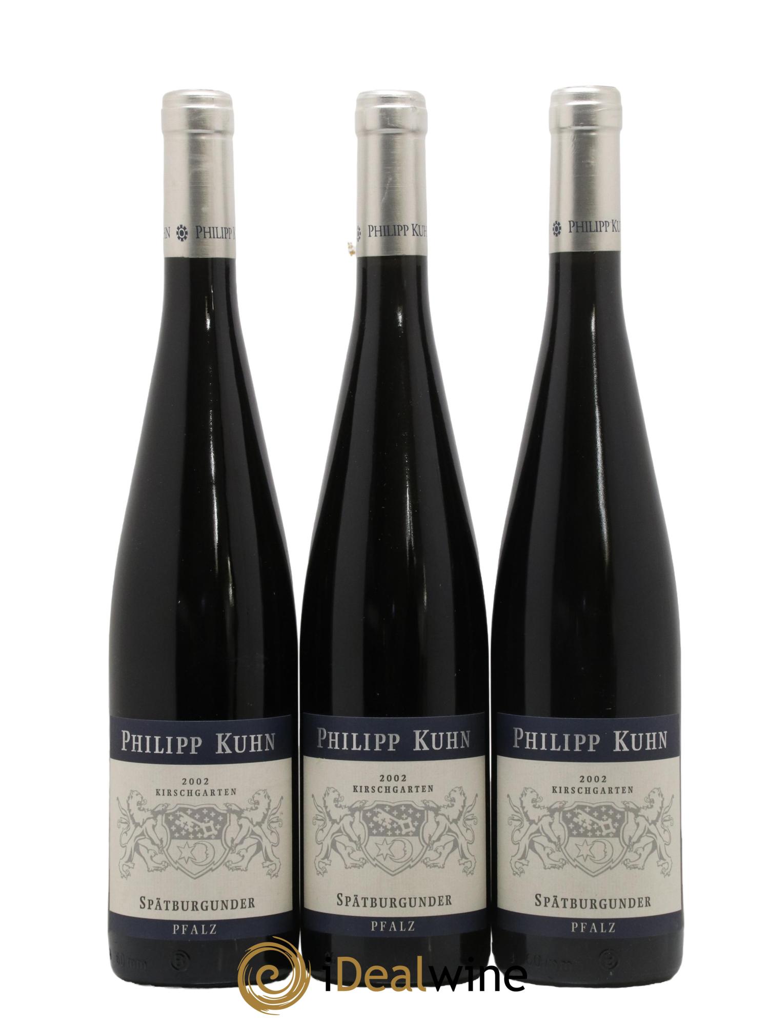 Allemagne Pflaz Spatburgunder Grosses Gewachs Kirschgarten Pinot Noir Philip Kunh 2002 - Lot de 3 bouteilles - 0