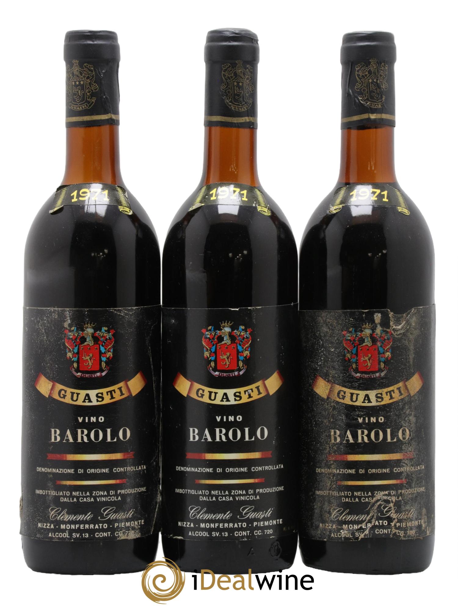 Barolo DOCG Guasti Clemente 1971 - Lotto di 3 bottiglie - 0