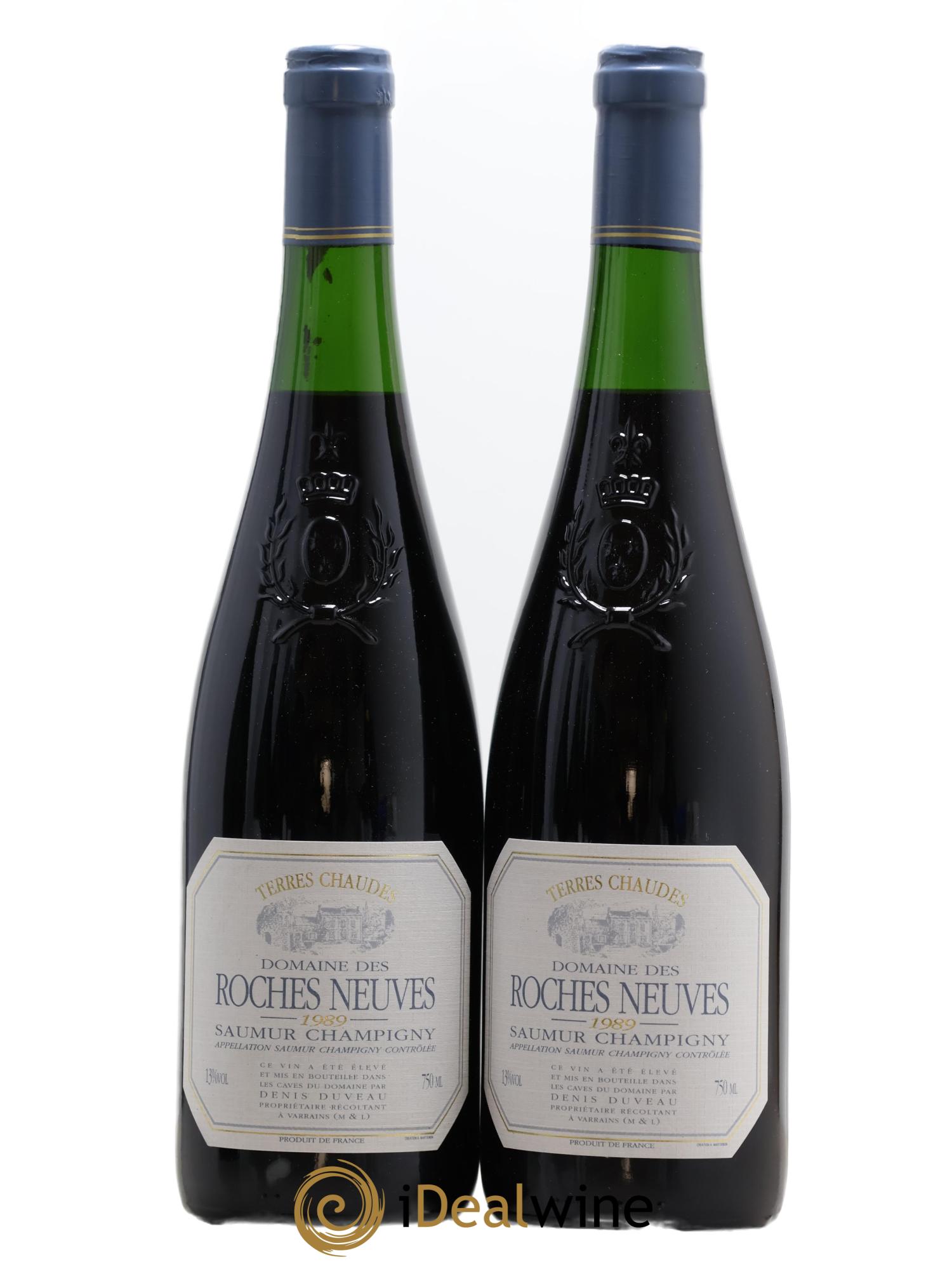 Saumur-Champigny Terres Chaudes Domaine Des Roches Neuves Denis Duveau 1989 - Lot de 2 bouteilles - 0