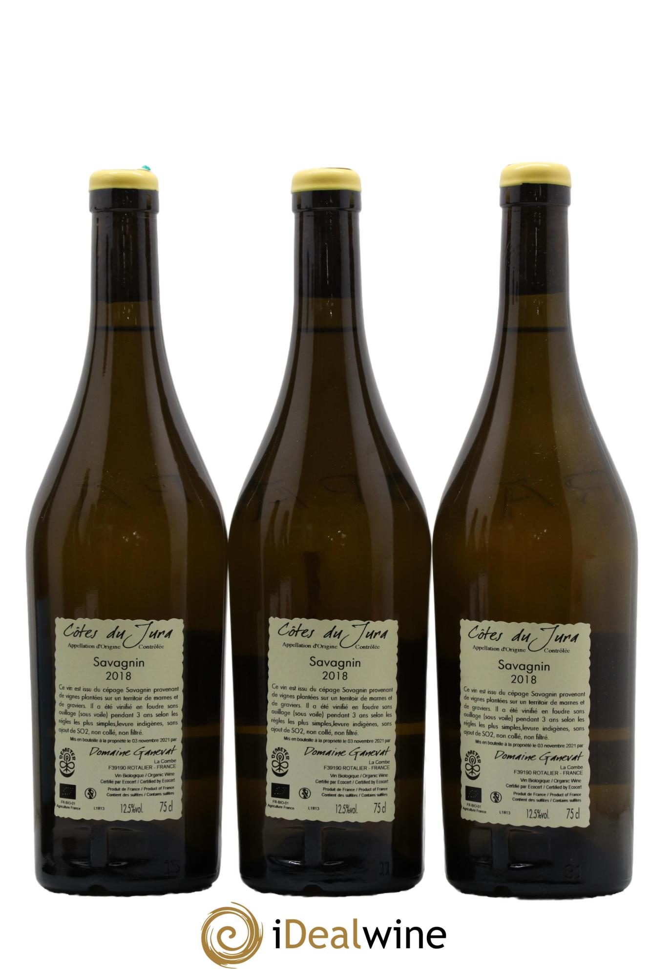 Côtes du Jura Les Grands Teppes Savagnin (sous voile) Jean-François Ganevat (Domaine) 2018 - Lot of 3 bottles - 1