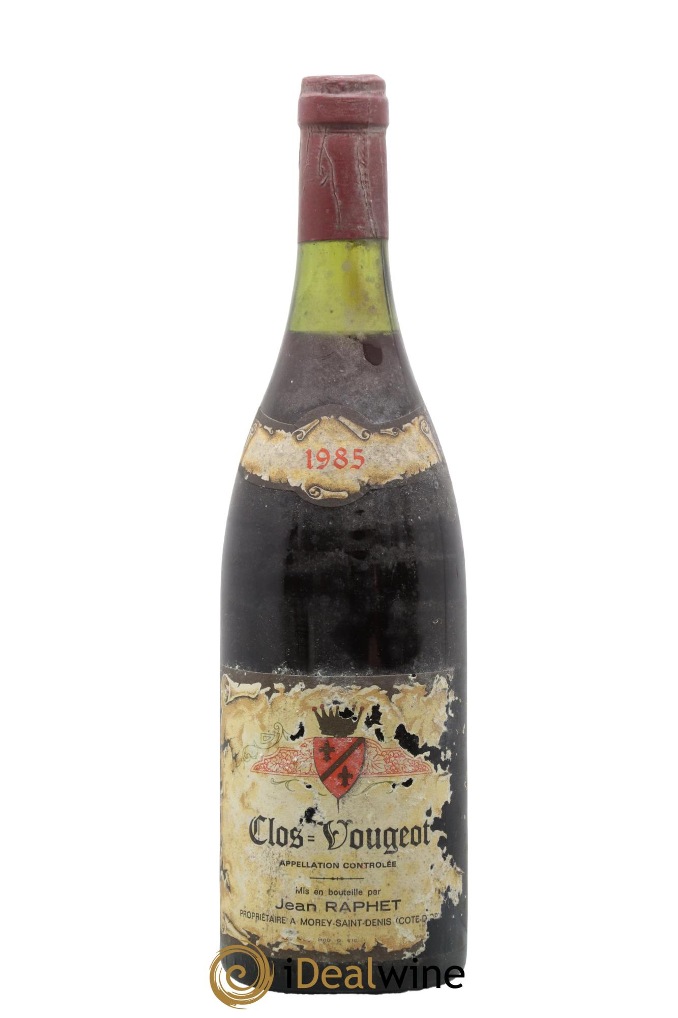 Clos de Vougeot Grand Cru Domaine Jean Raphet 1985 - Lot de 1 bouteille - 0