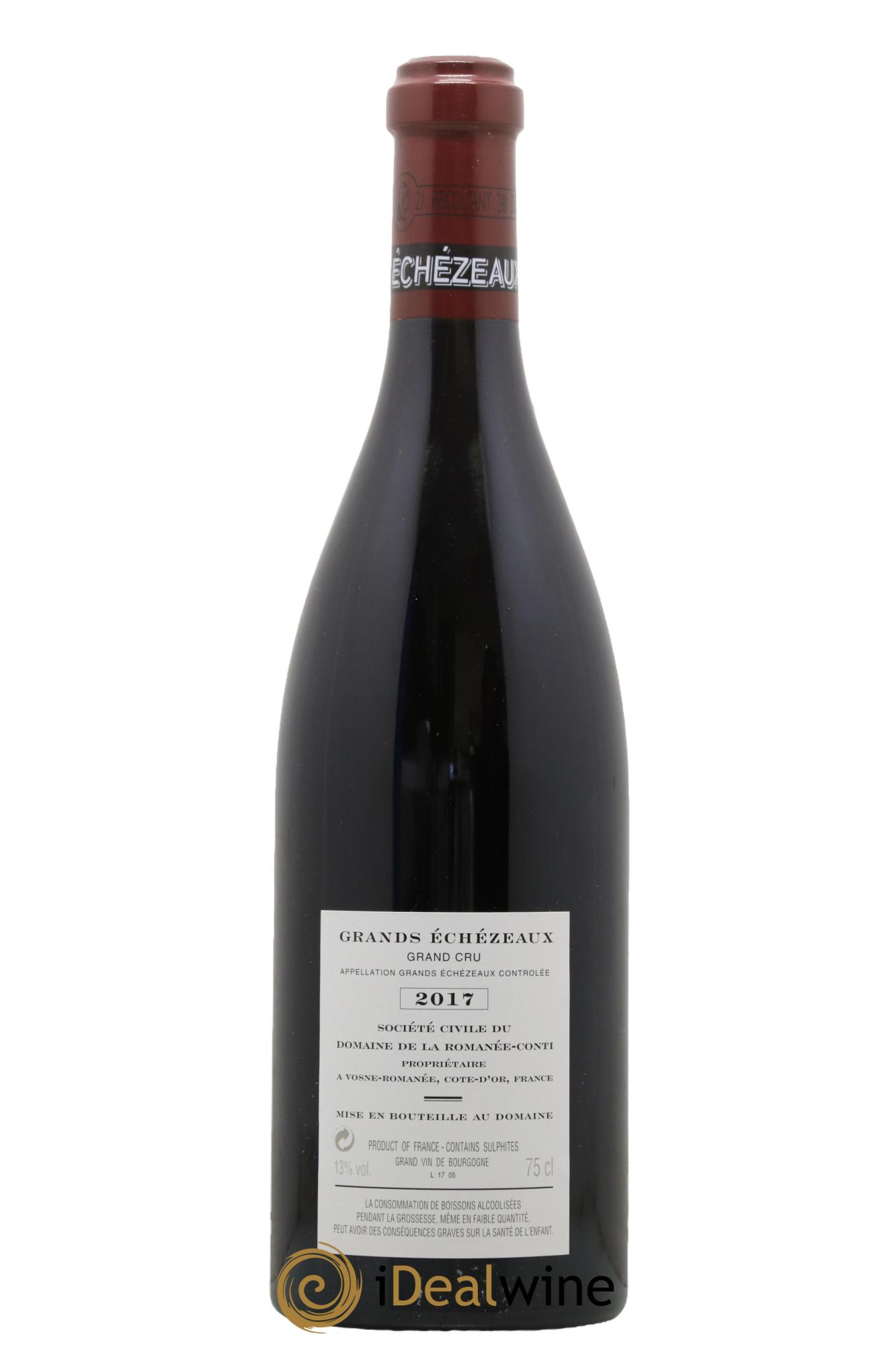 Grands-Echezeaux Grand Cru Domaine de la Romanée-Conti 2017 - Lot de 1 bouteille - 1