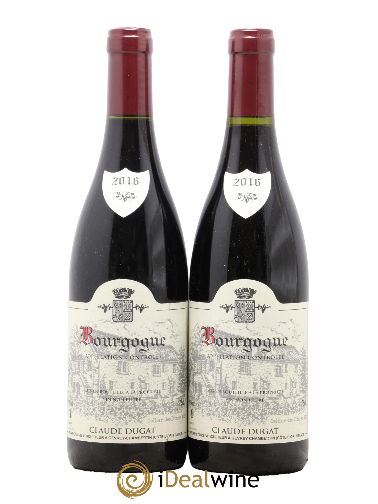 Bourgogne Claude Dugat 2016 - Lot of 2 bottles - 0