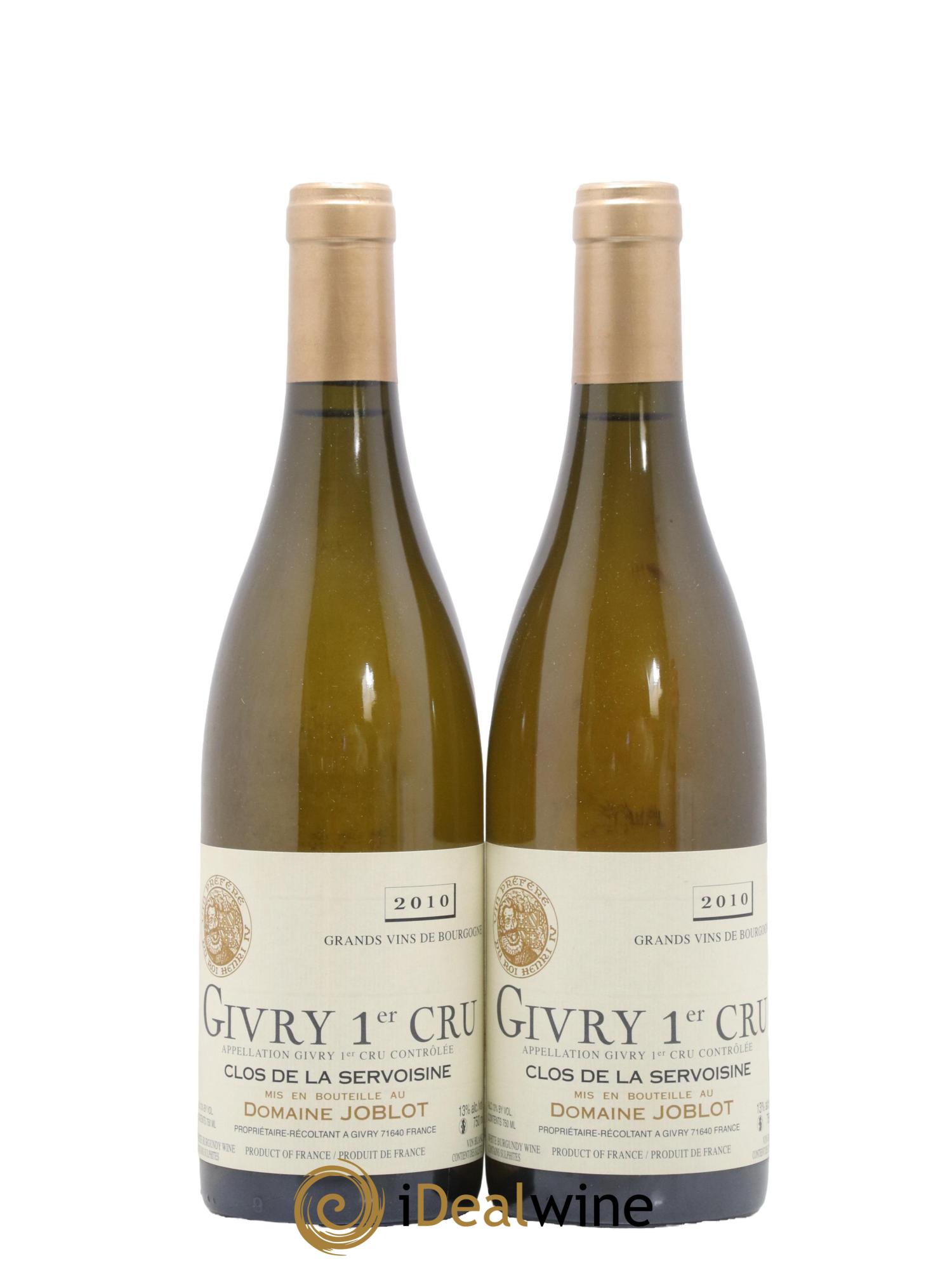 Givry 1er Cru Servoisine Joblot (Domaine) 2010 - Posten von 2 Flaschen - 0