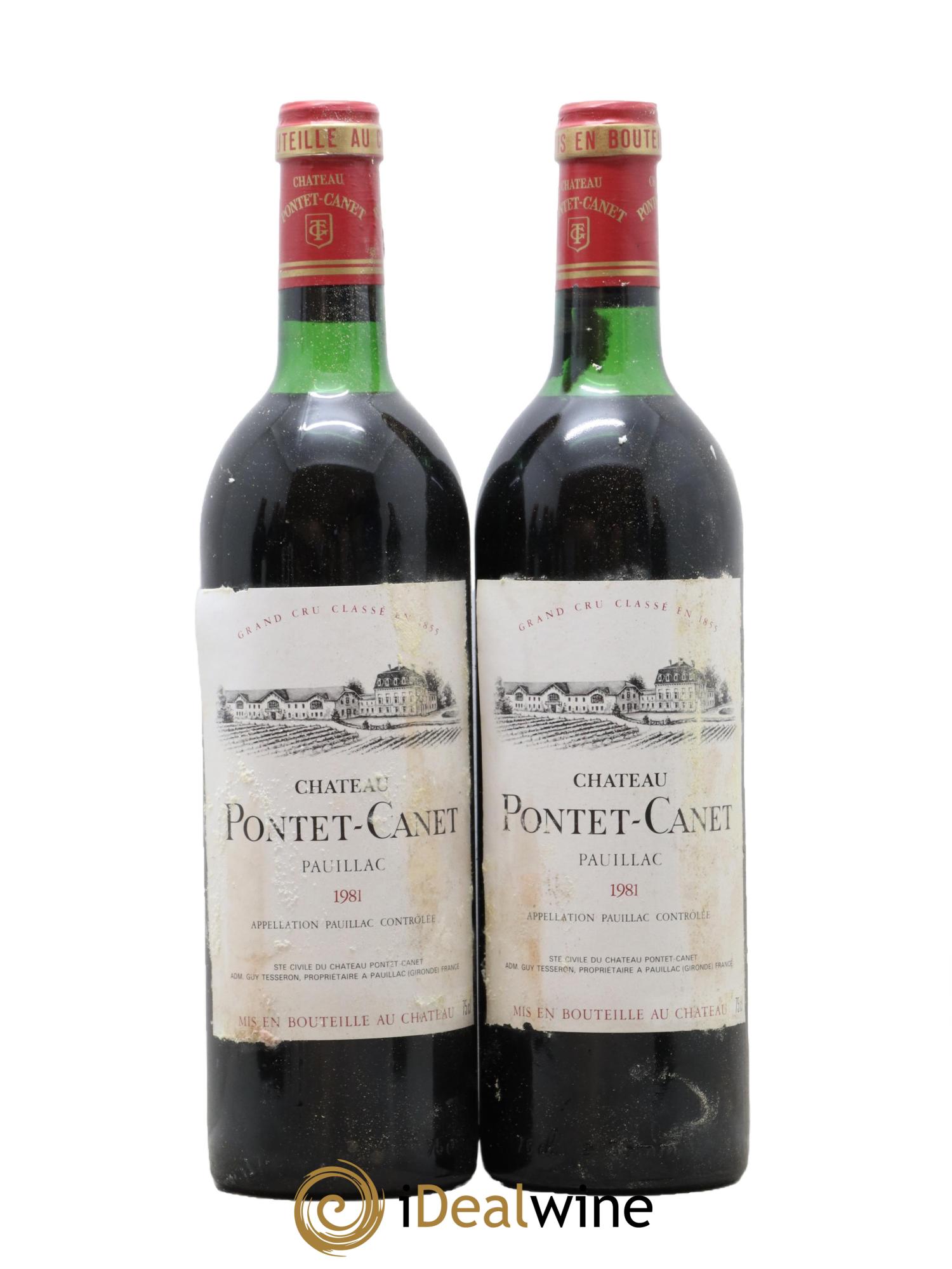 Château Pontet Canet 5ème Grand Cru Classé 1981 - Lot de 2 bouteilles - 0