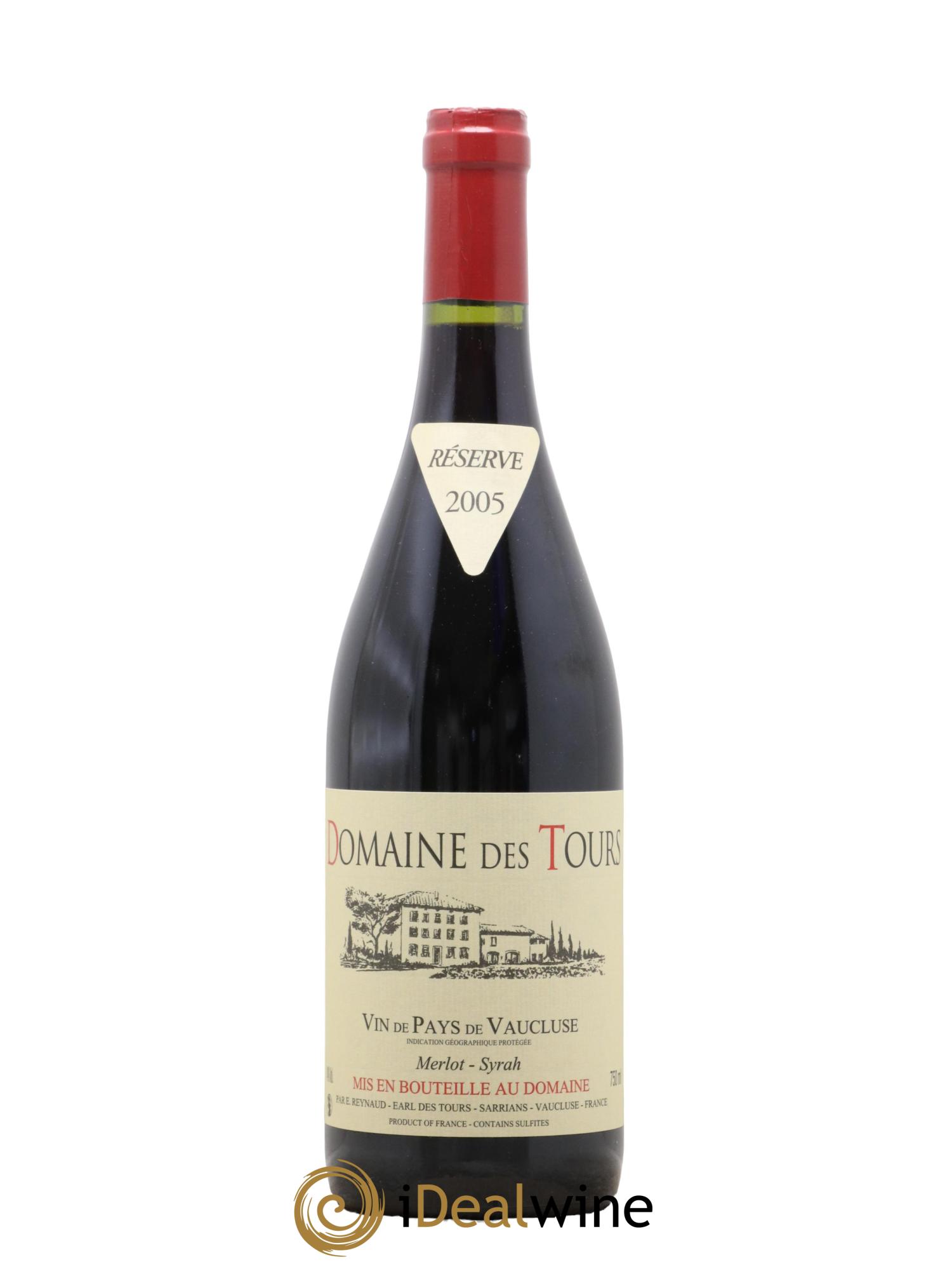 IGP Pays du Vaucluse (Vin de Pays du Vaucluse) Domaine des Tours Merlot-Syrah Emmanuel Reynaud 2005 - Posten von 1 Flasche - 0