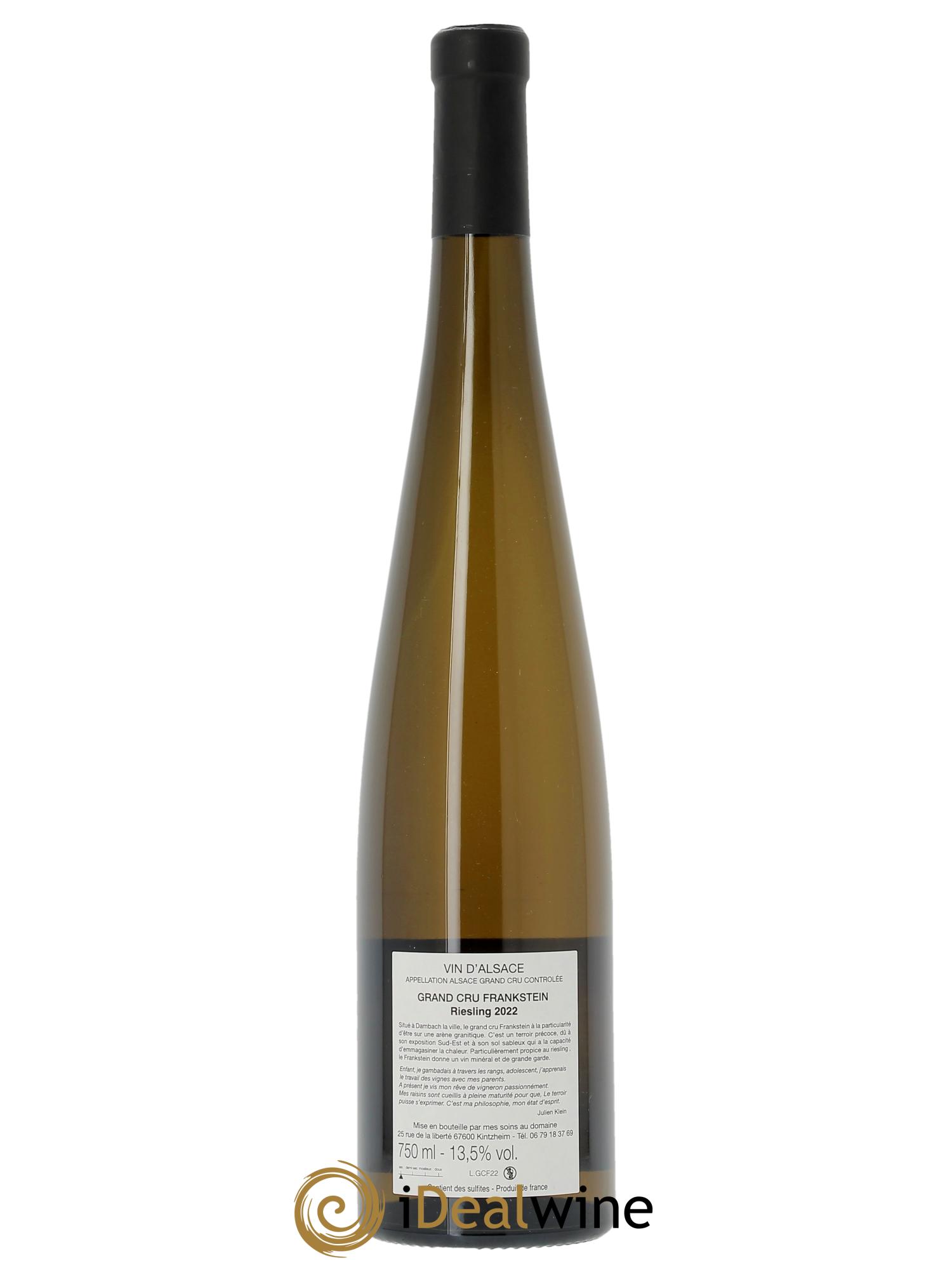 Alsace Riesling Grand Cru Frankstein Julien Klein  2022 - Lotto di 1 bottiglia - 1