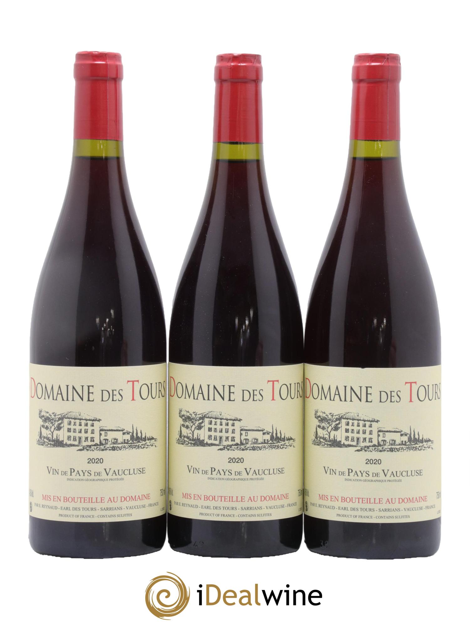 IGP Vaucluse (Vin de Pays de Vaucluse) Domaine des Tours Emmanuel Reynaud 2020 - Lot de 3 bouteilles - 0