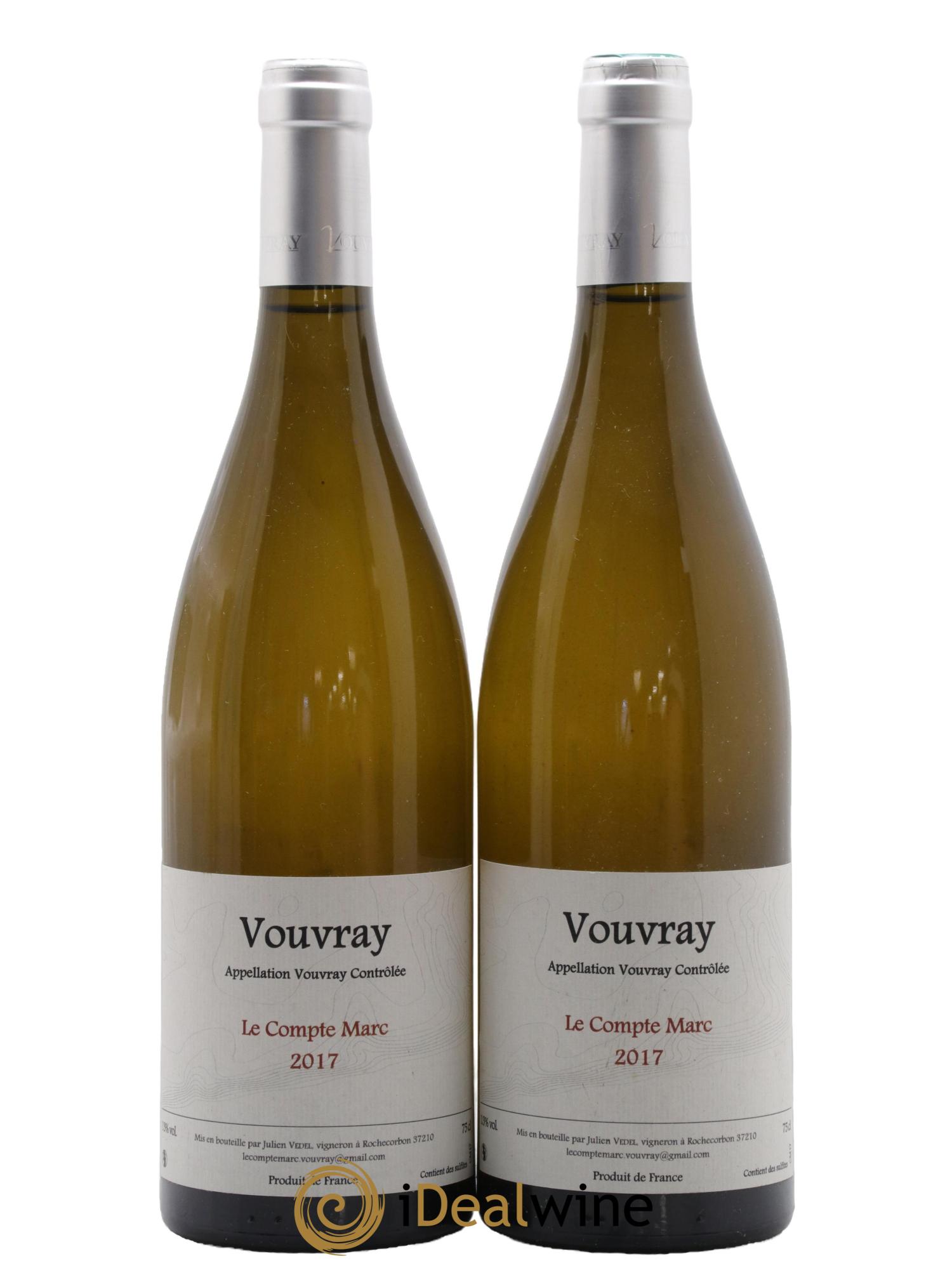 Vouvray Le Compte Marc Julien Vedel 2017 - Lot of 2 bottles - 0