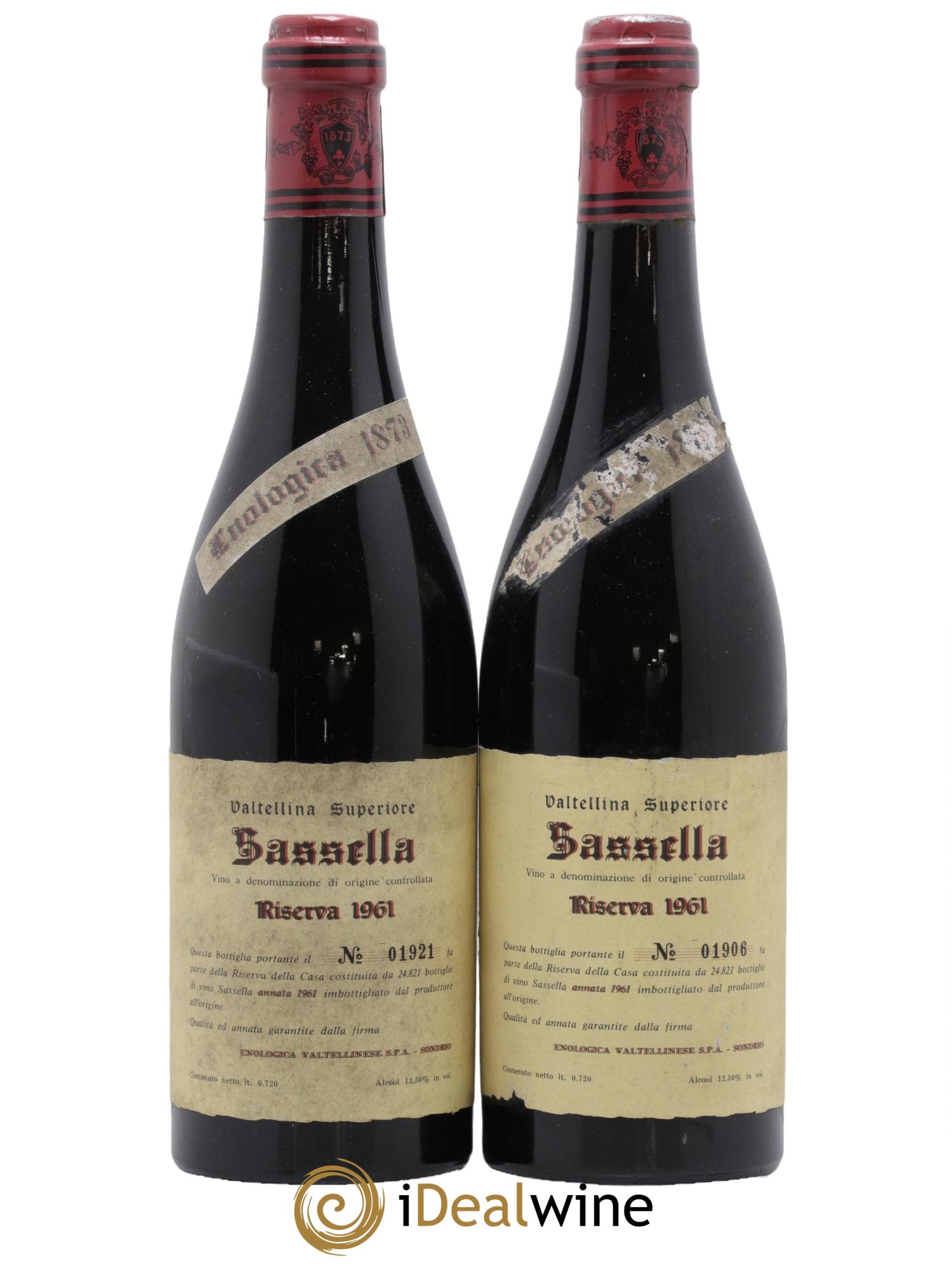 Italie Valtellina Superiore Riserva Sassella 1961 - Lot de 2 bouteilles - 0