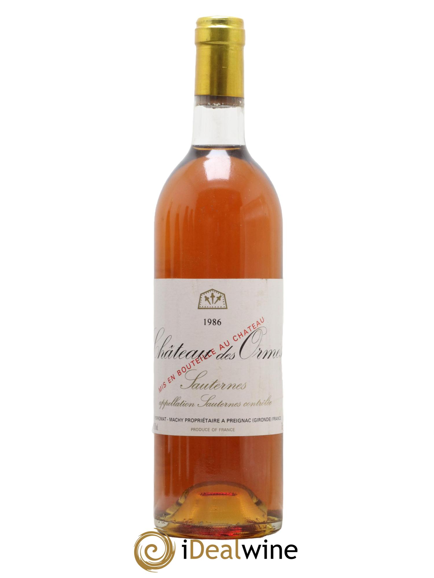 Sauternes Château des Ormes 1986 - Lotto di 1 bottiglia - 0