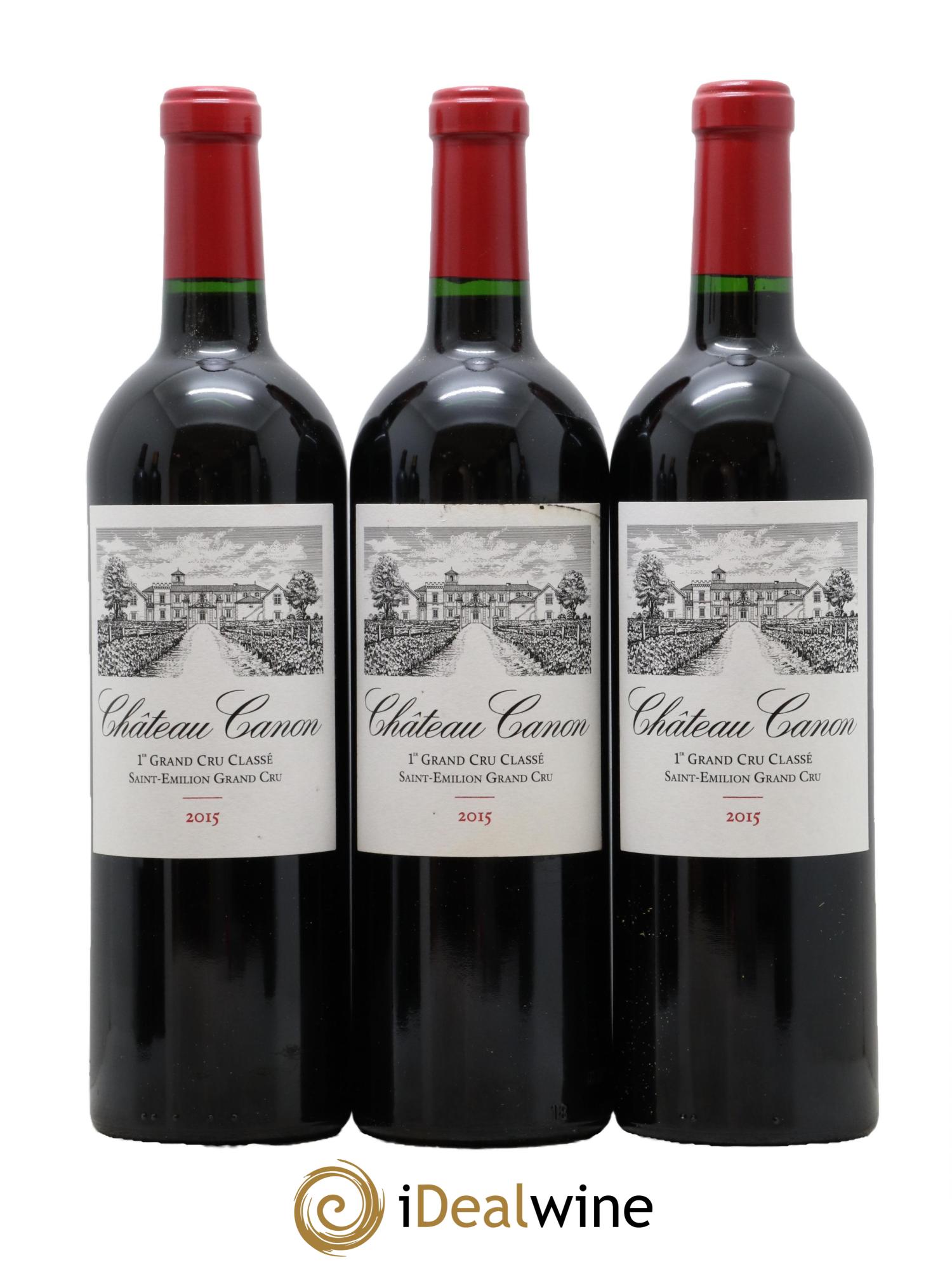 Château Canon 1er Grand Cru Classé B 2015 - Lotto di 3 bottiglie - 0