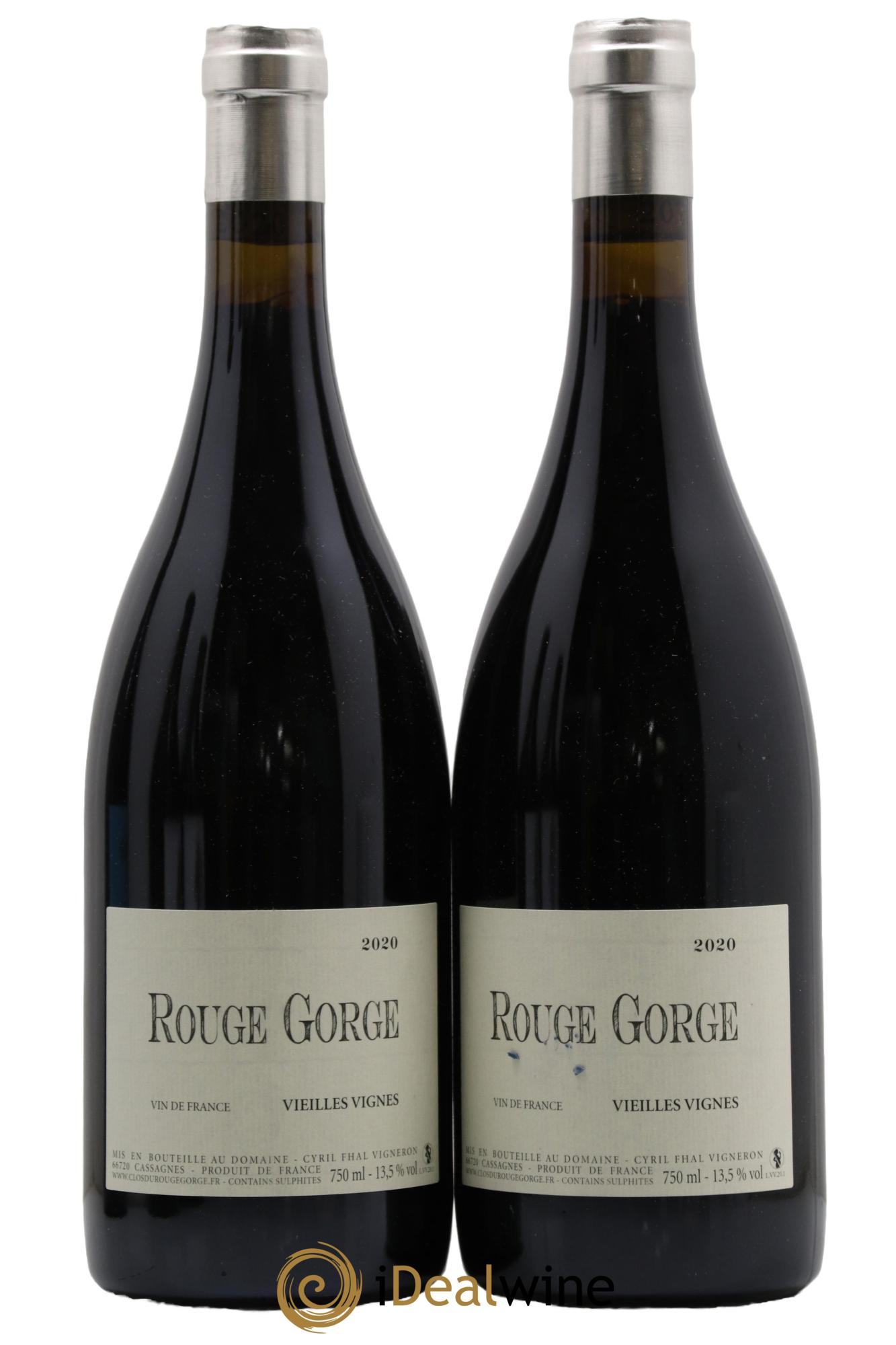 IGP Côtes Catalanes Clos du Rouge Gorge Vieilles Vignes Cyril Fhal 2020 - Lot de 2 bouteilles - 0