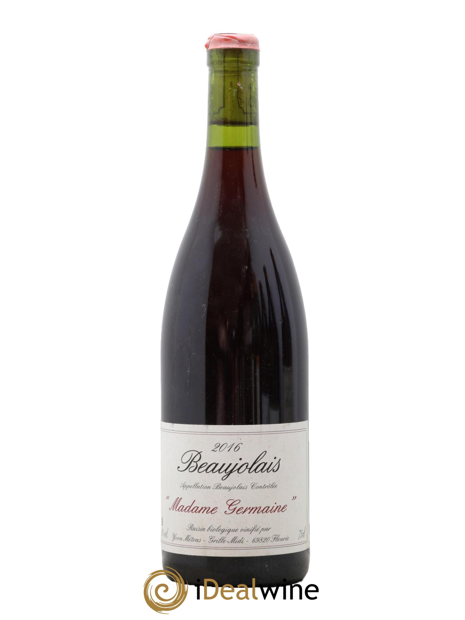 Beaujolais Madame Germaine Yvon Métras 2016 - Lot de 1 bouteille - 0