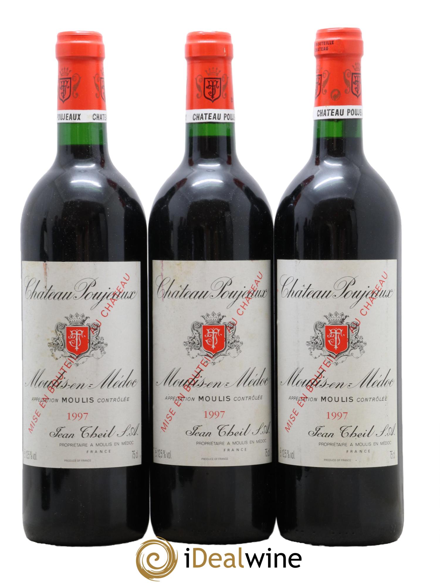 Château Poujeaux 1997 - Lotto di 3 bottiglie - 0