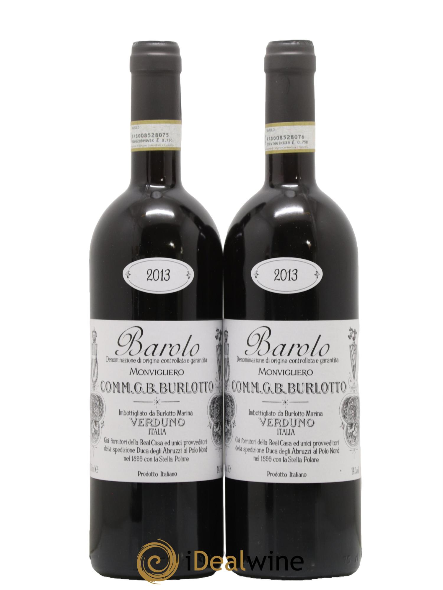 Barolo DOCG Monvigliero Comm. Giovan Battista Burlotto 2013 - Lot of 2 bottles - 0