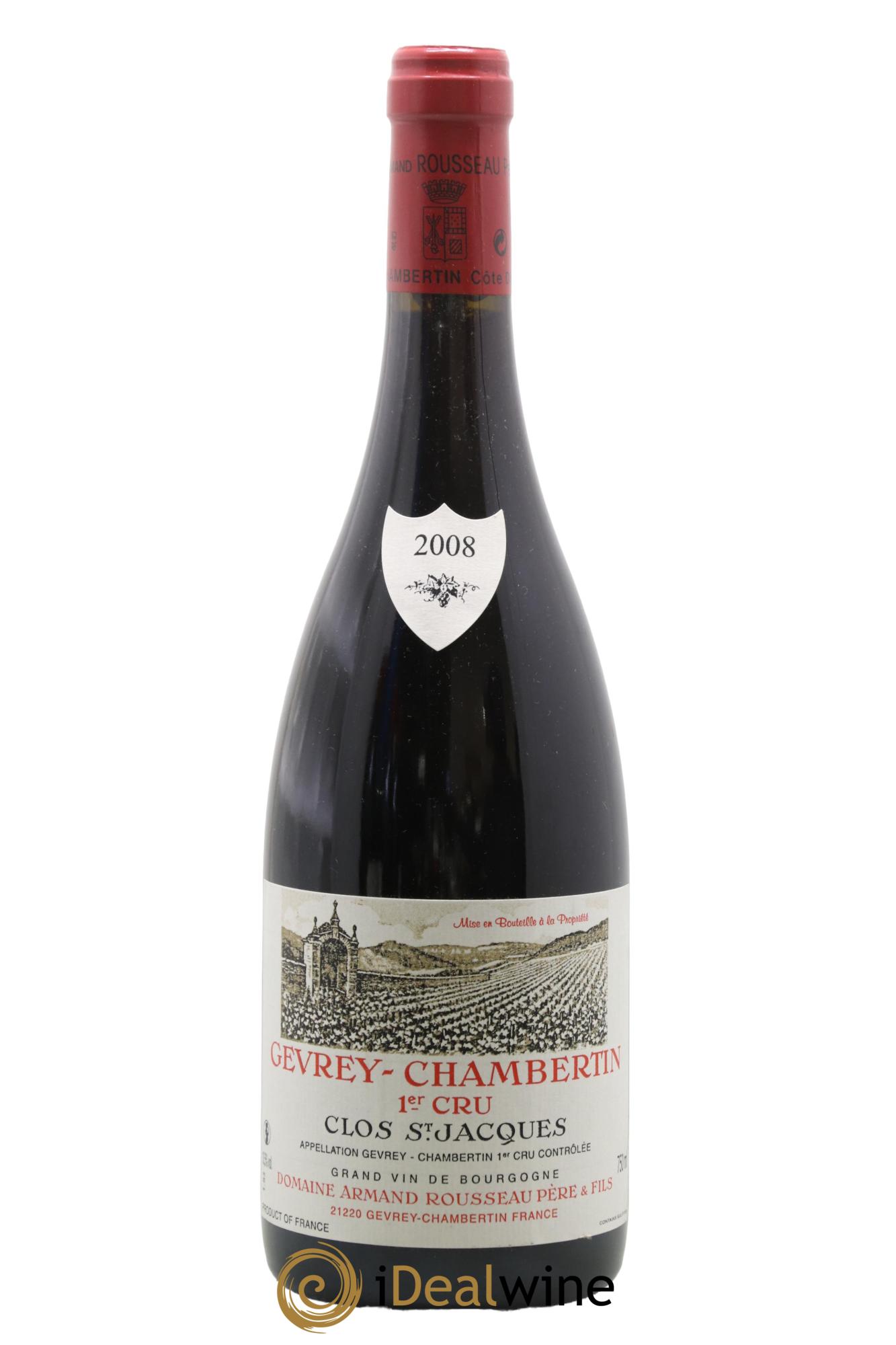 Gevrey-Chambertin 1er Cru Clos Saint-Jacques Armand Rousseau (Domaine) 2008 - Lot de 1 bouteille - 0