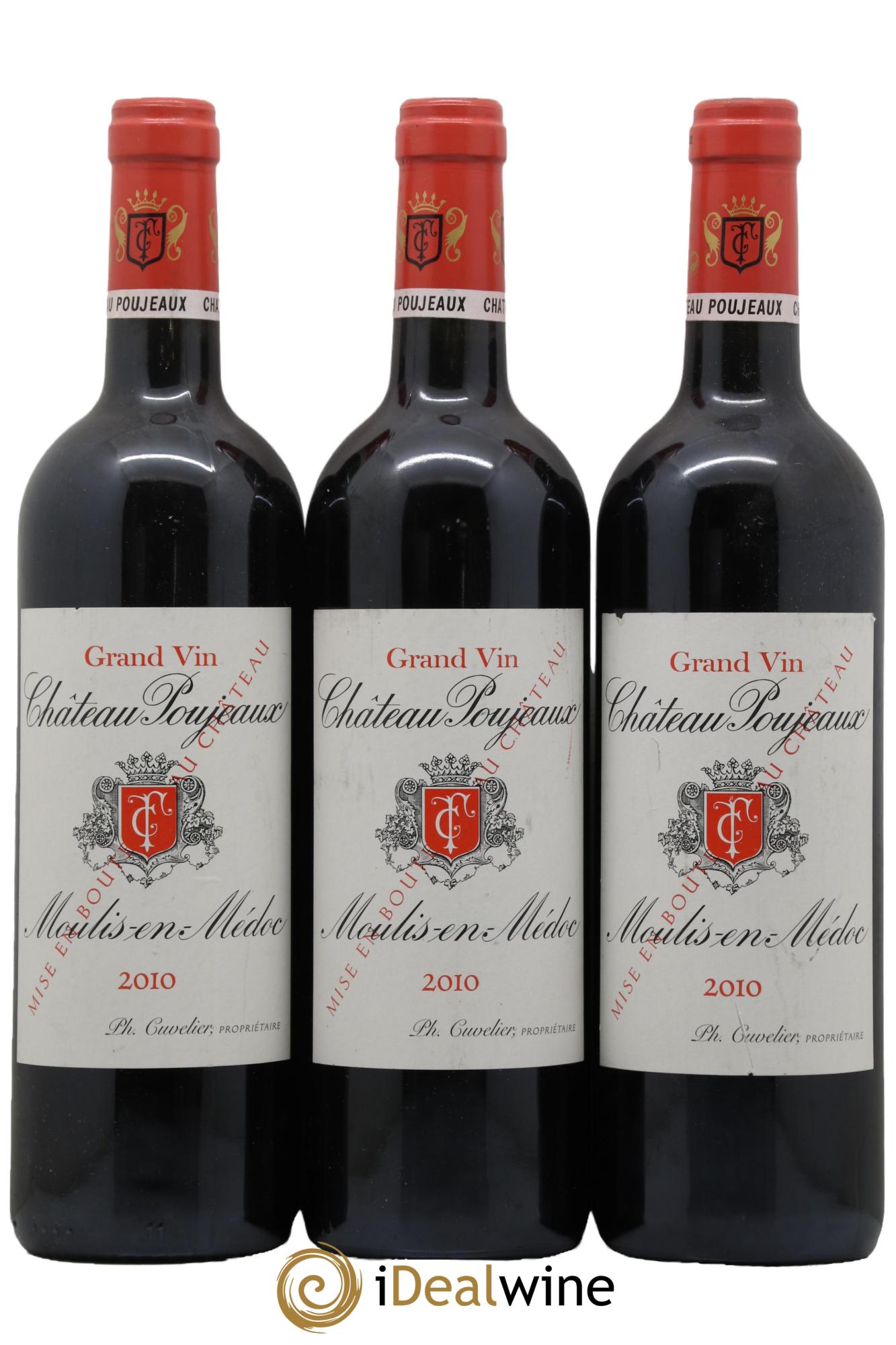 Château Poujeaux 2010 - Lotto di 3 bottiglie - 0