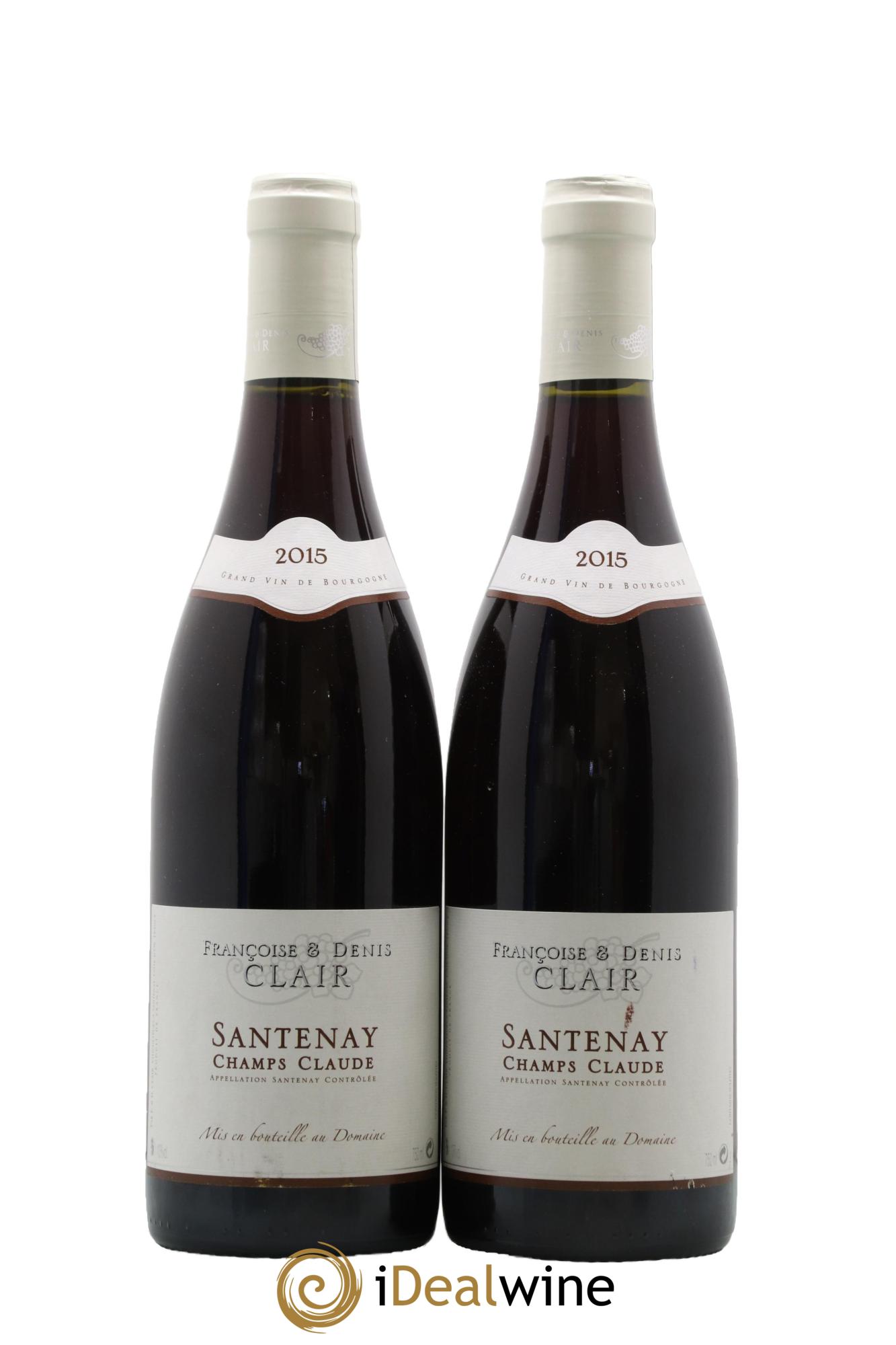 Santenay Champs Claude Domaine Françoise et Denis Clair 2015 - Lot de 2 bouteilles - 0