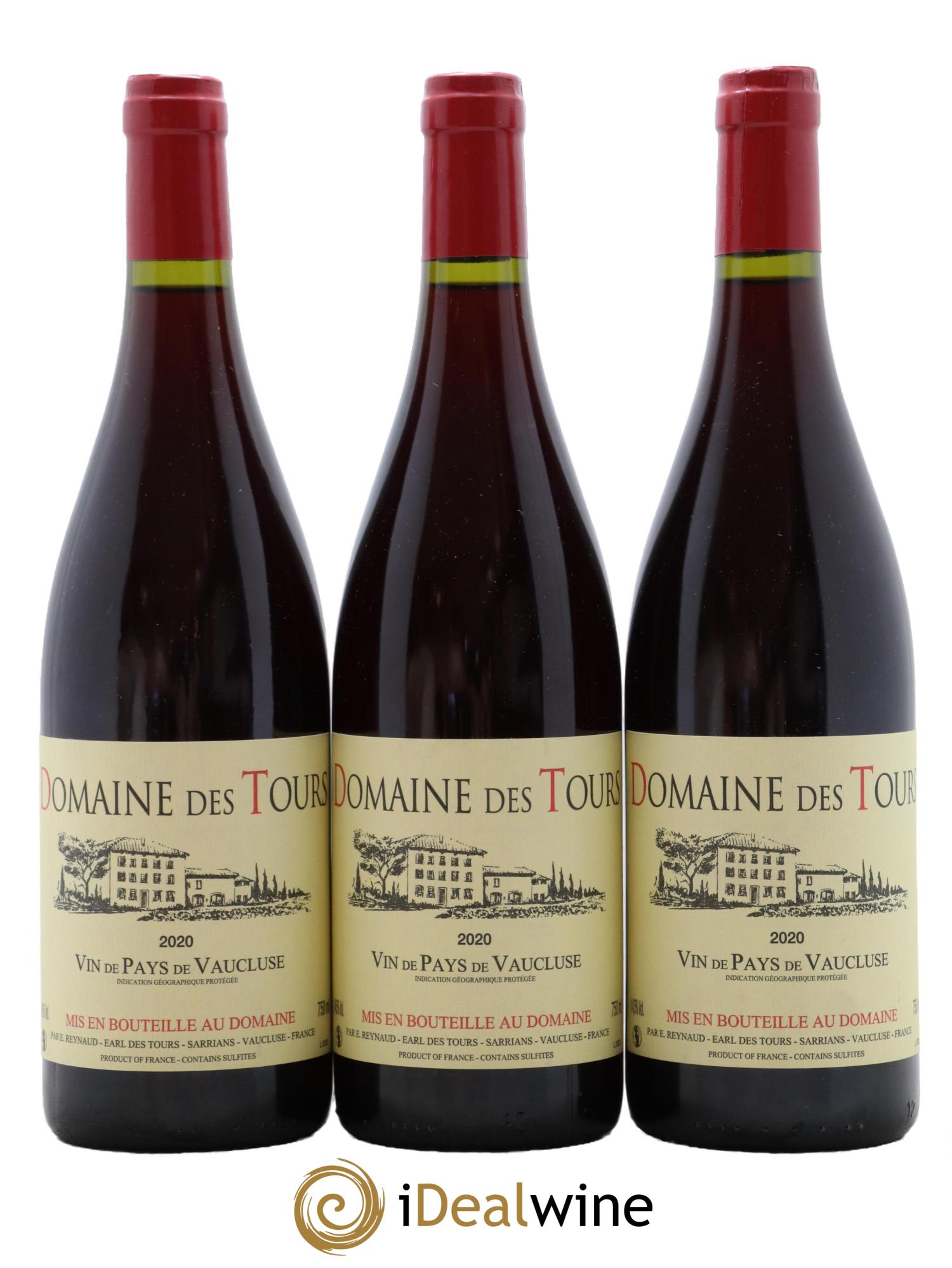 IGP Vaucluse (Vin de Pays de Vaucluse) Domaine des Tours Emmanuel Reynaud 2020 - Lot de 3 bouteilles - 0