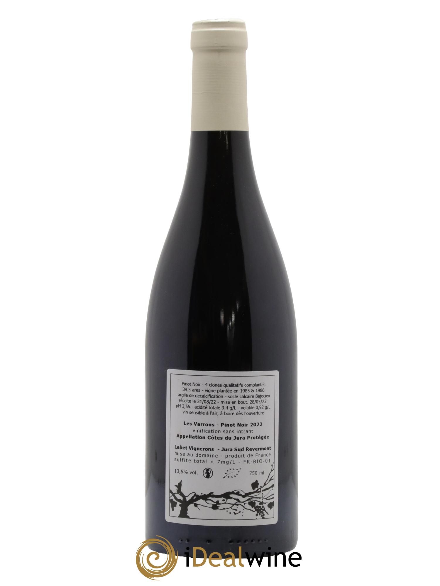 Côtes du Jura Pinot Noir Les Varrons Labet (Domaine) 2022 - Lot de 1 bouteille - 1