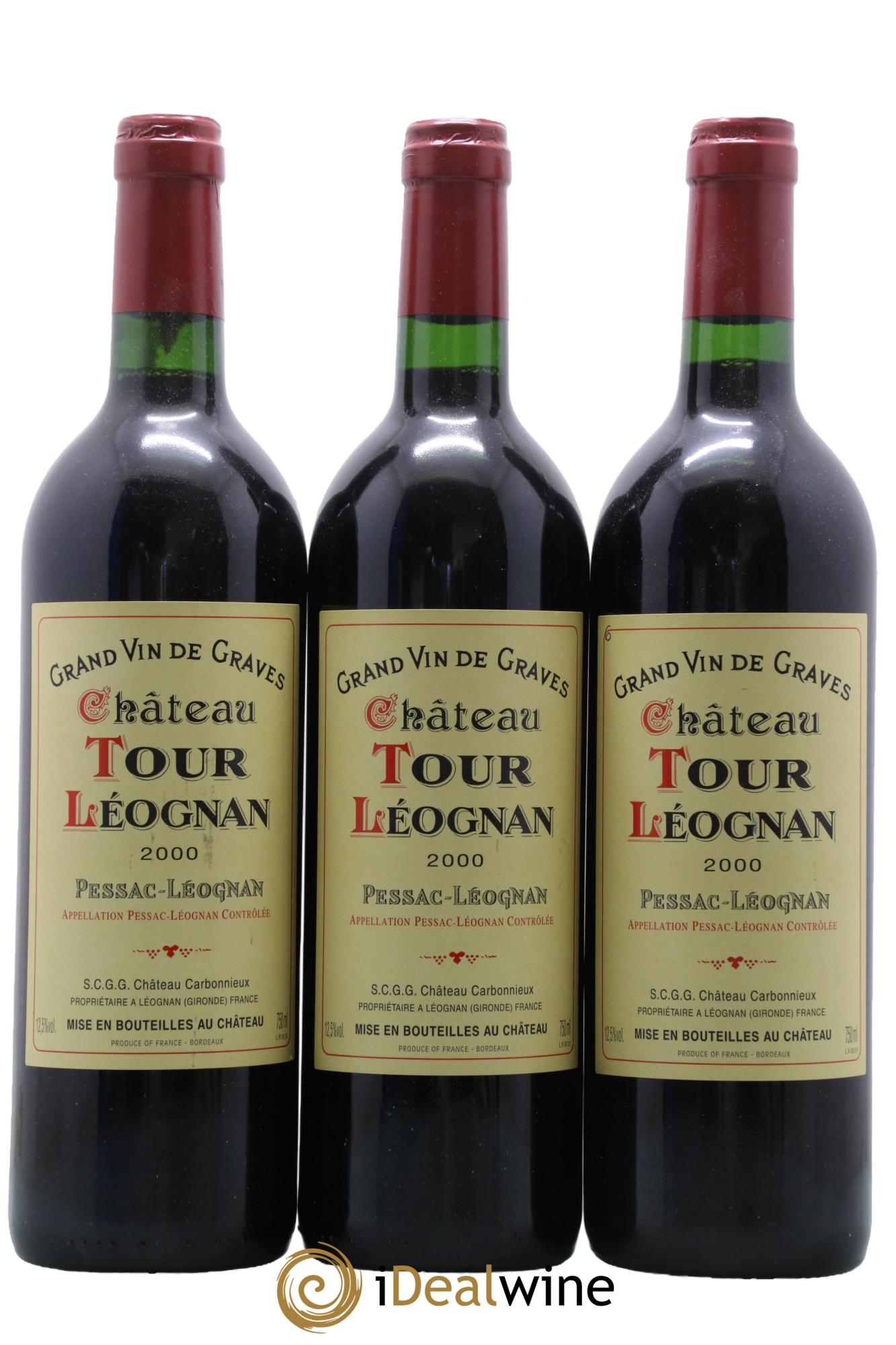 Château Tour Léognan 2000 - Lot de 3 bouteilles - 0