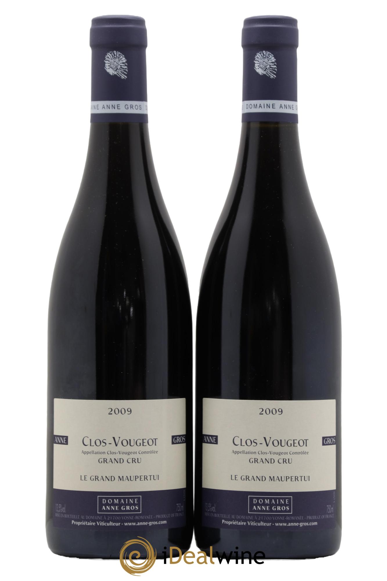 Clos de Vougeot Grand Cru Le Grand Maupertui Anne Gros  2009 - Lot de 2 bouteilles - 0