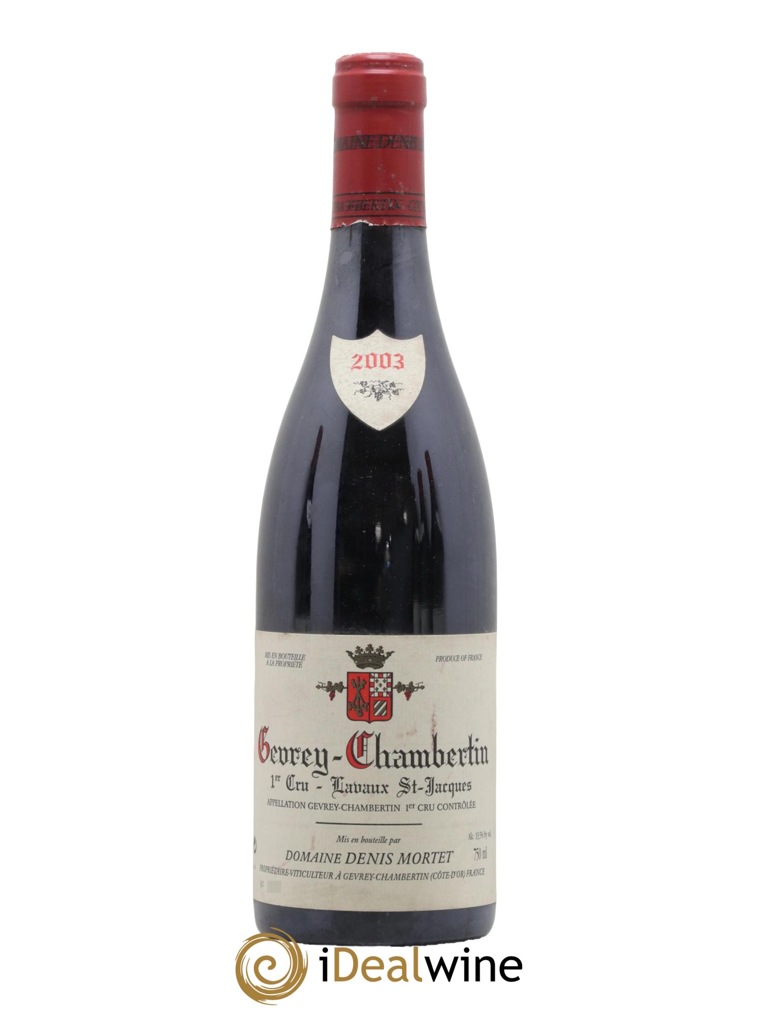 Gevrey-Chambertin 1er Cru Lavaux Saint Jacques Denis Mortet (Domaine)  2003 - Lot de 1 bouteille - 0