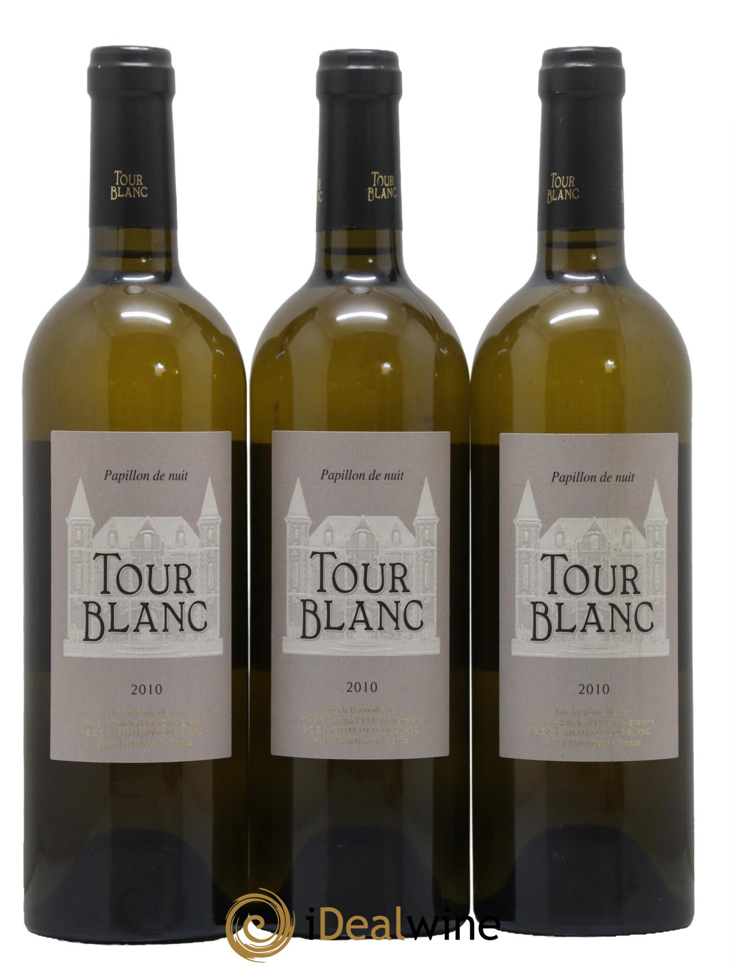 Sud-Ouest Vin de Table Papillon de Nuit Château Tour Blanc 2010 - Lotto di 3 bottiglie - 0