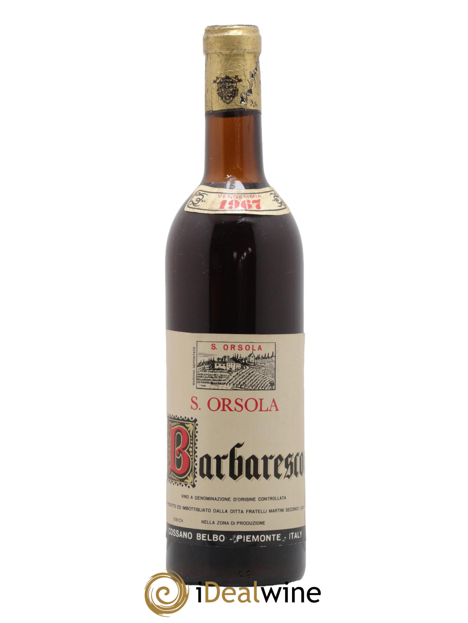 Barbaresco DOCG Casa Sant'Orsola 1967 - Lotto di 1 bottiglia - 0