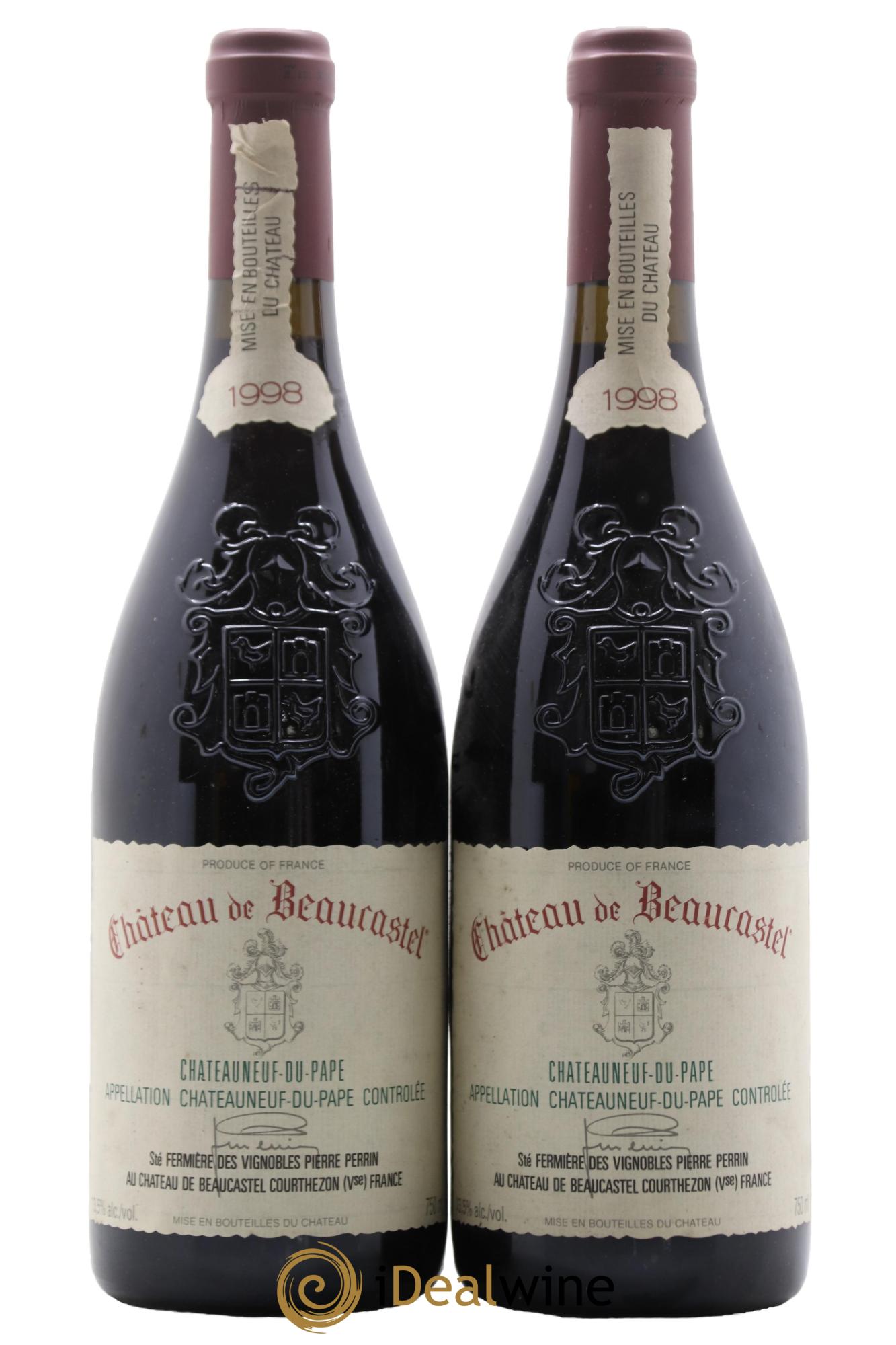 Châteauneuf-du-Pape Château de Beaucastel Famille Perrin 1998 - Lot de 2 bouteilles - 0