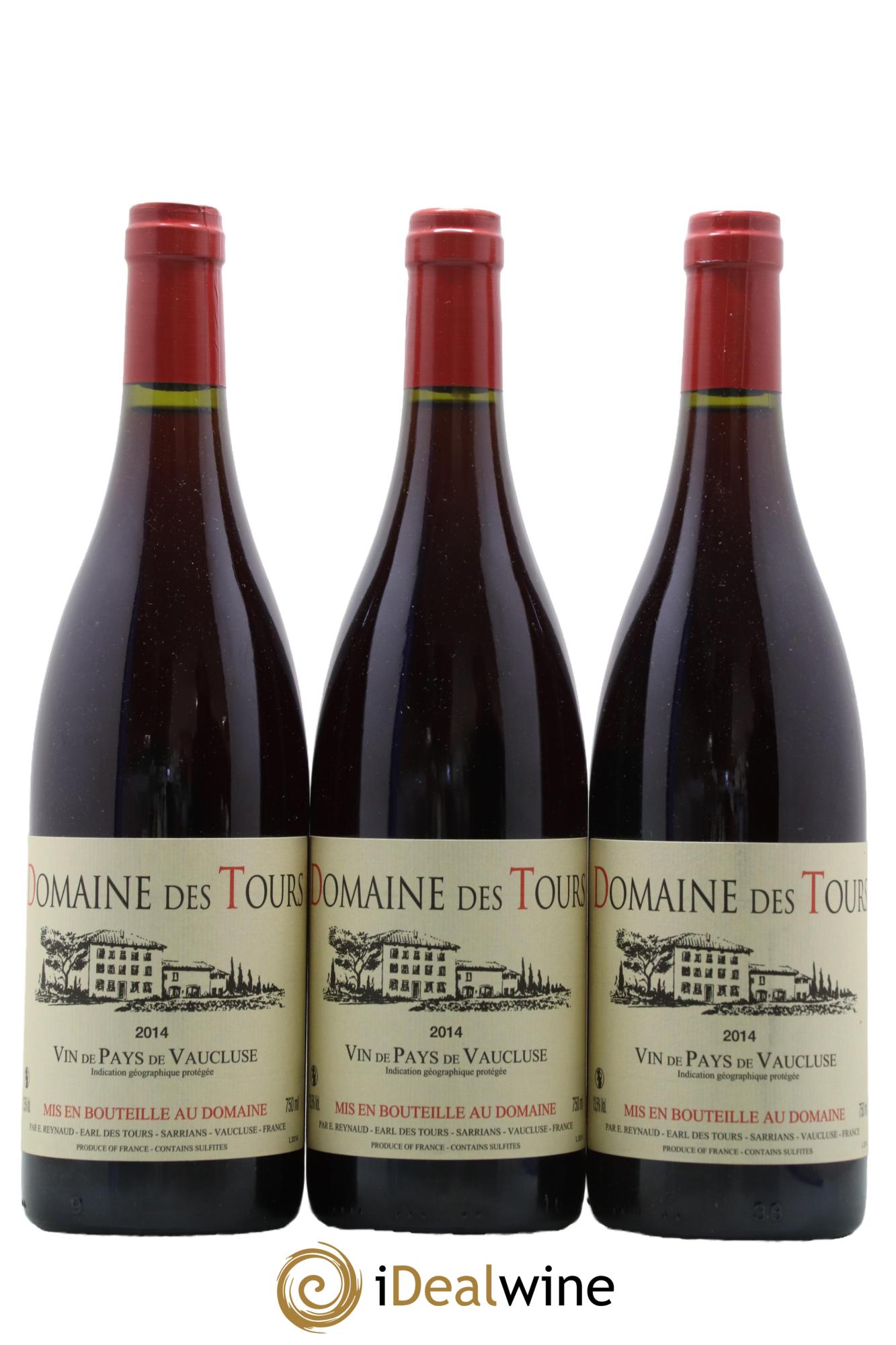 IGP Vaucluse (Vin de Pays de Vaucluse) Domaine des Tours Emmanuel Reynaud 2014 - Lot de 3 bouteilles - 0